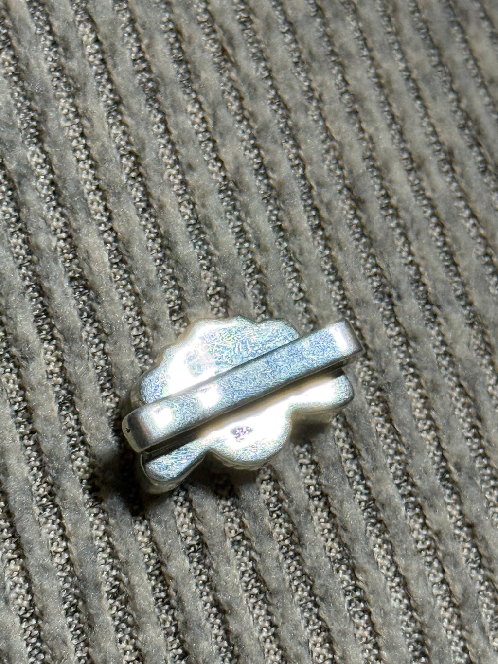 Turquoise and sterling silver watch band charm