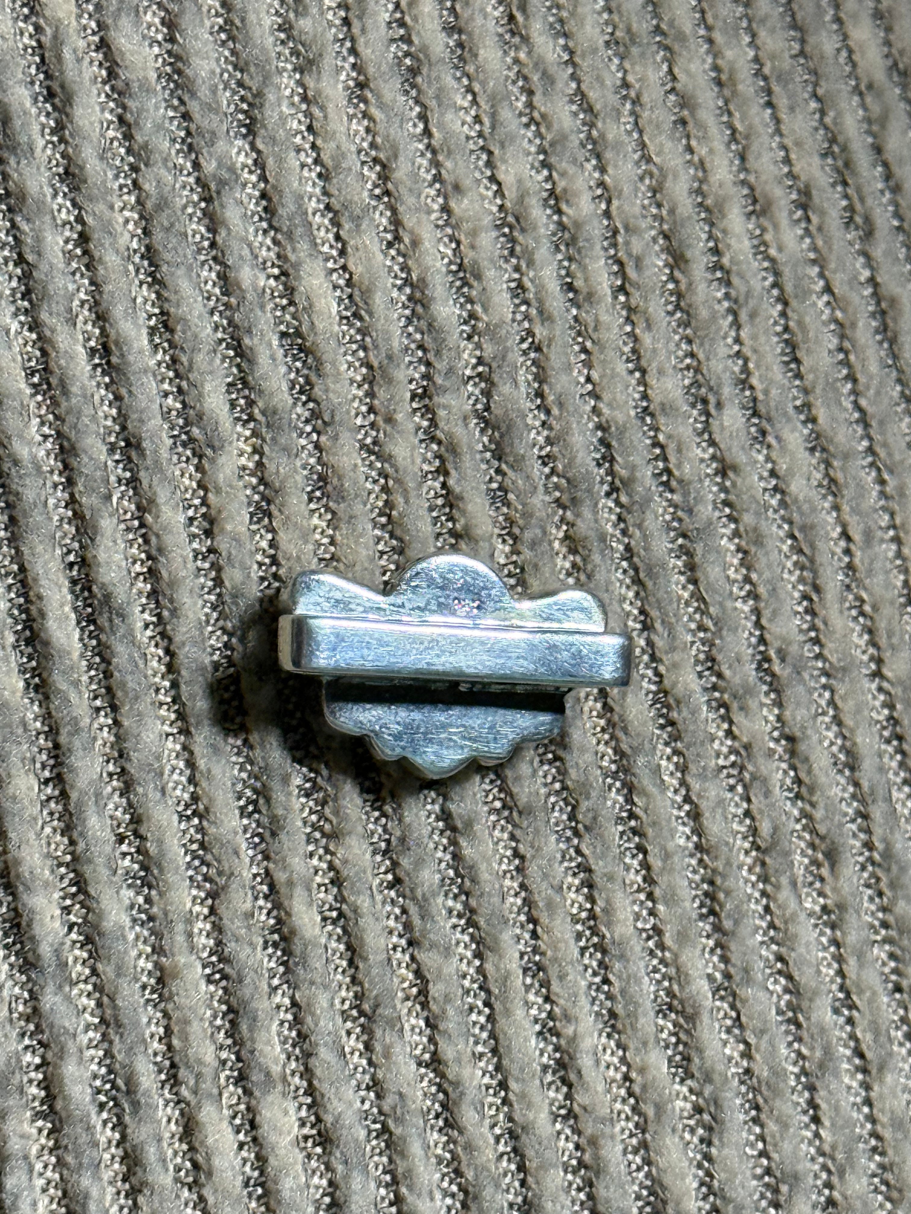 Turquoise and sterling silver watch band charm