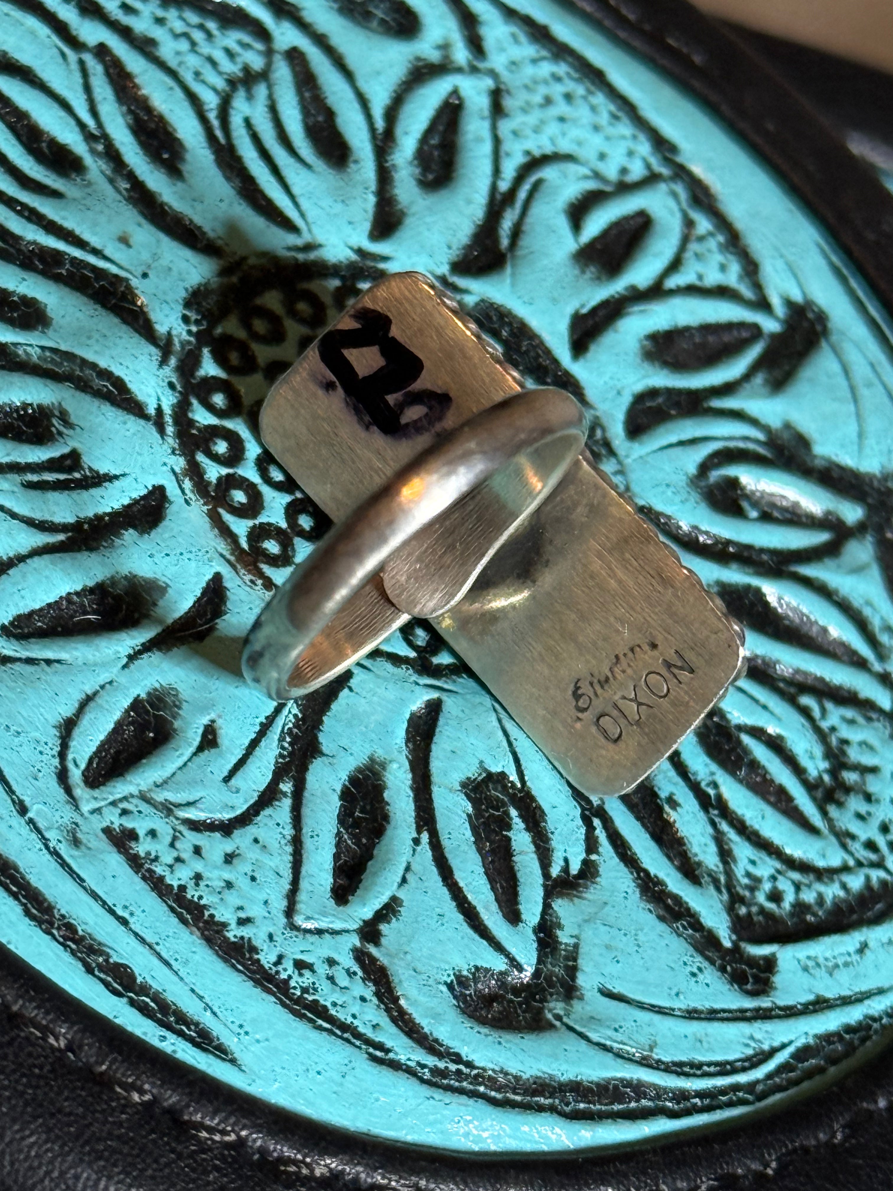 Navajo Johnny Dixon turquoise bar ring
