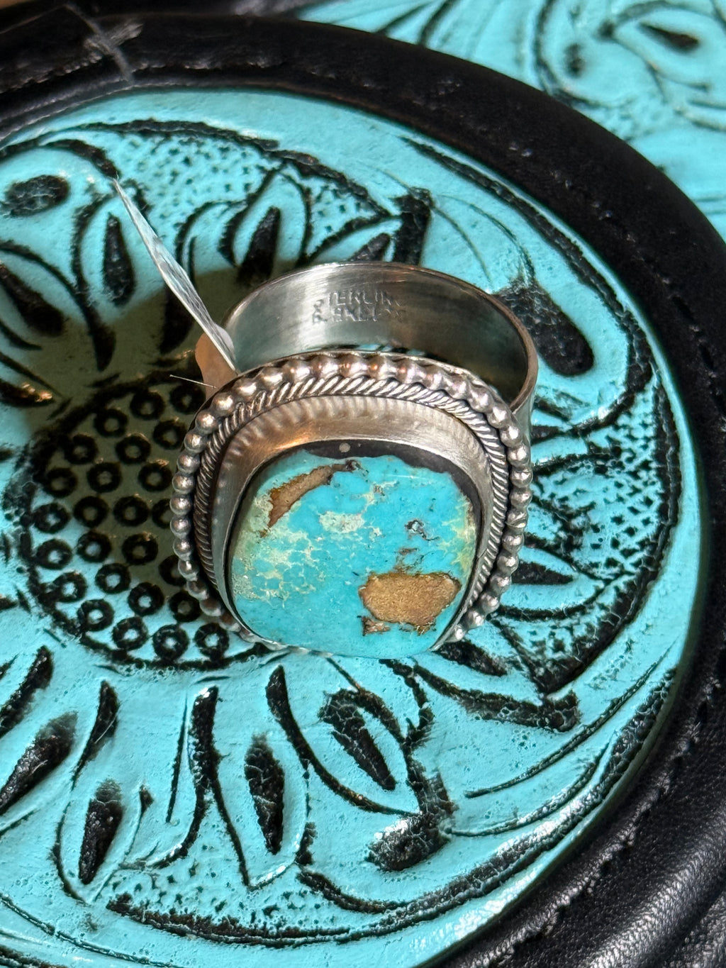 Navajo Scott Skeetz Kingman turquoise ring