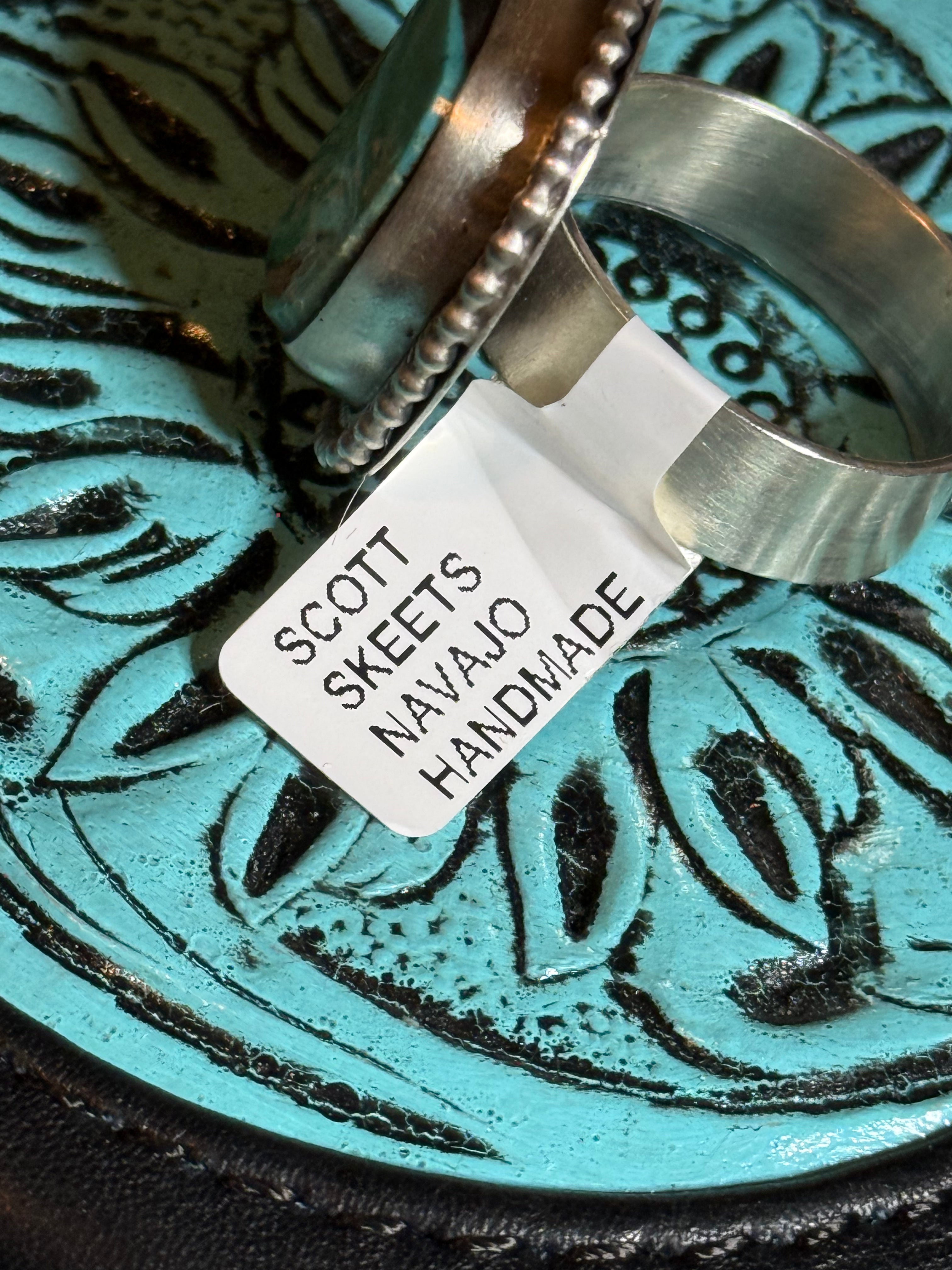 Navajo Scott Skeetz Kingman turquoise ring