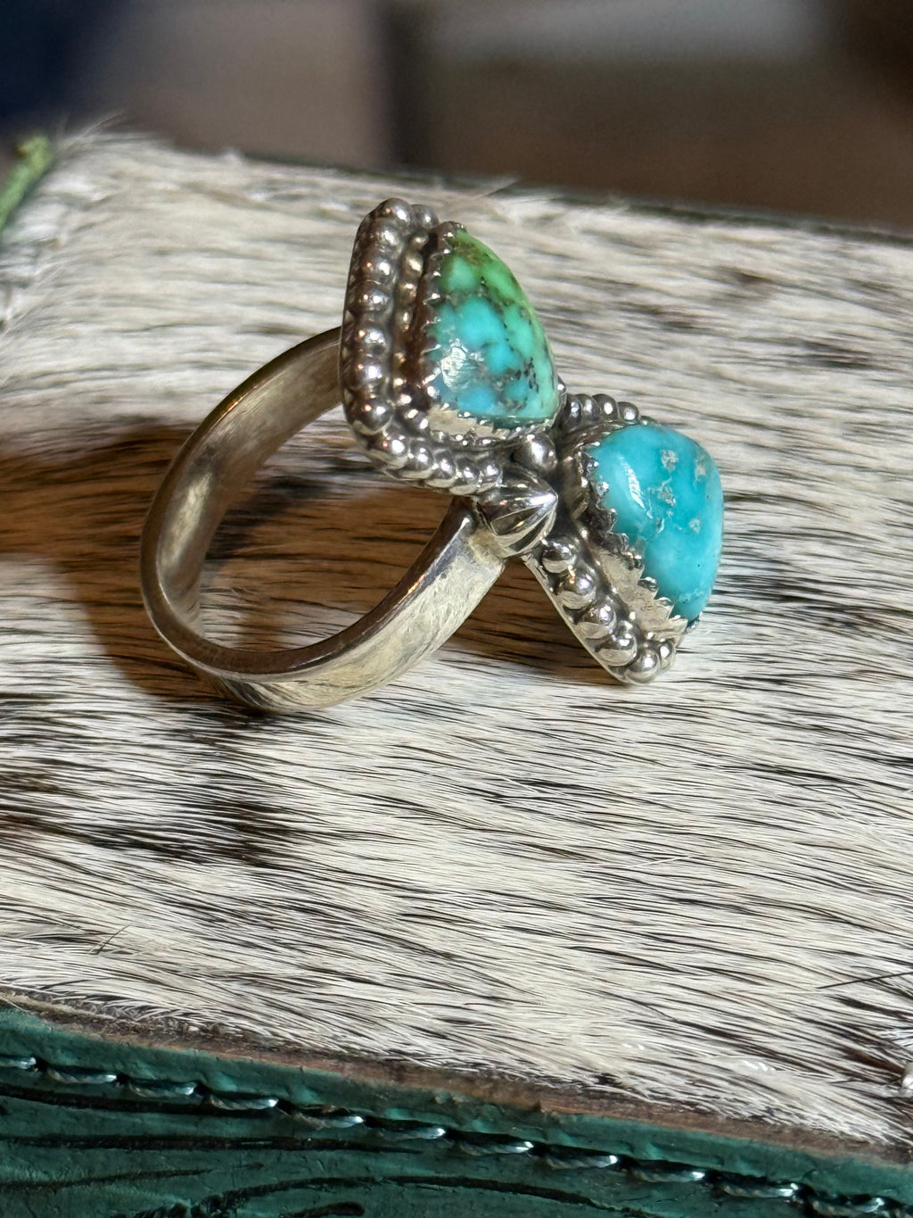 Turquoise triangle ring