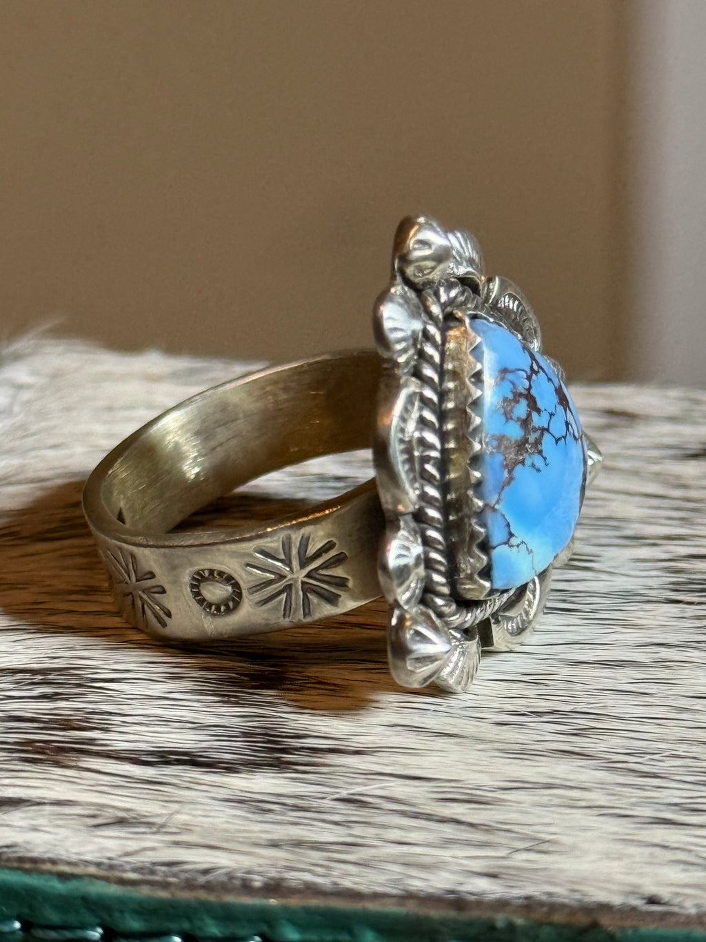 Golden hills turquoise ring