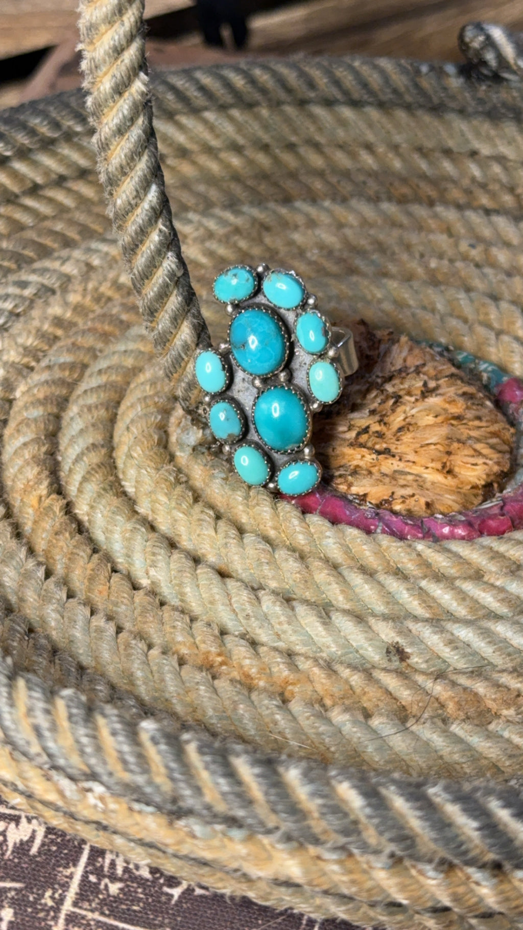 Turquoise cluster ring