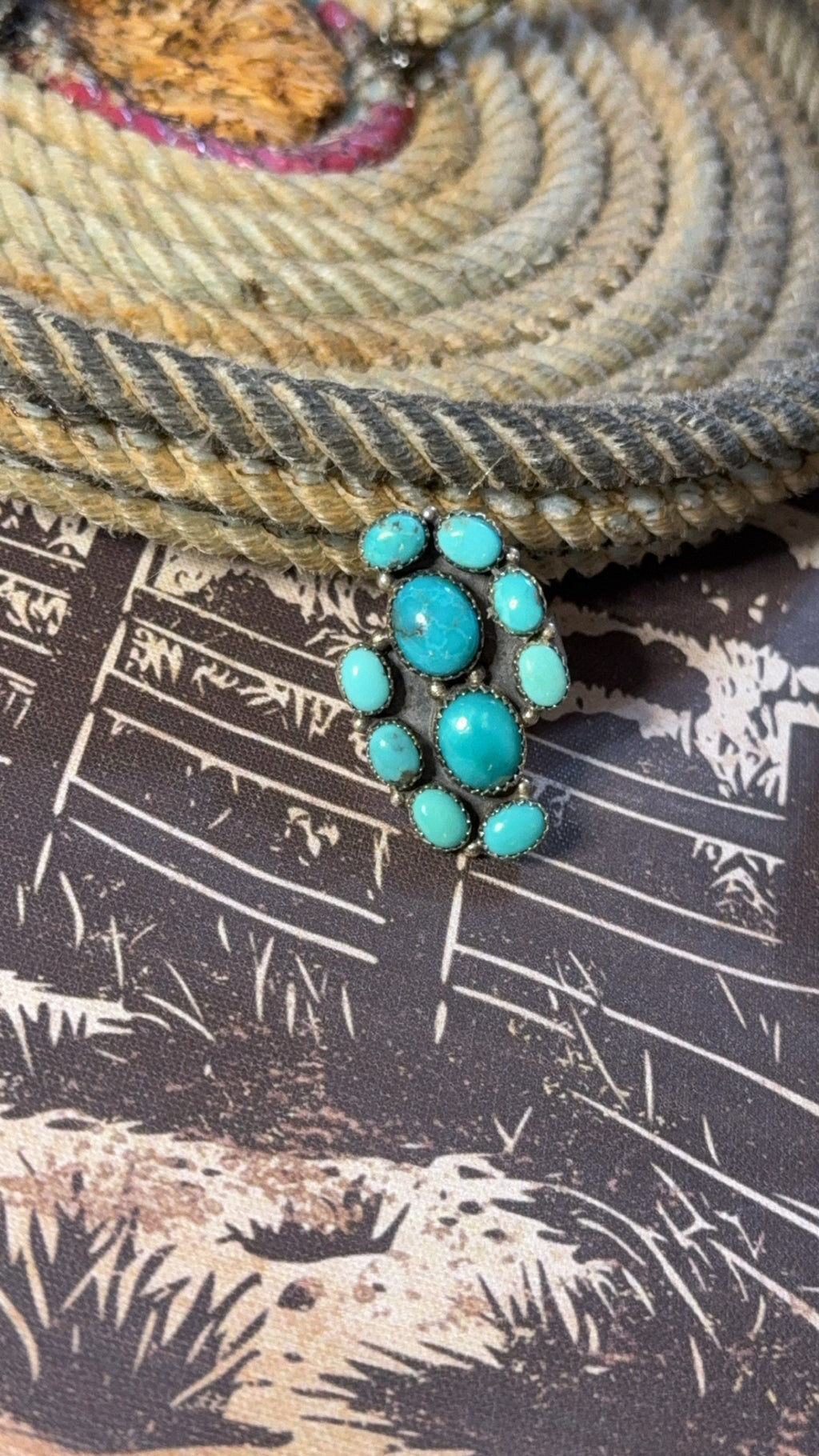 Turquoise cluster ring