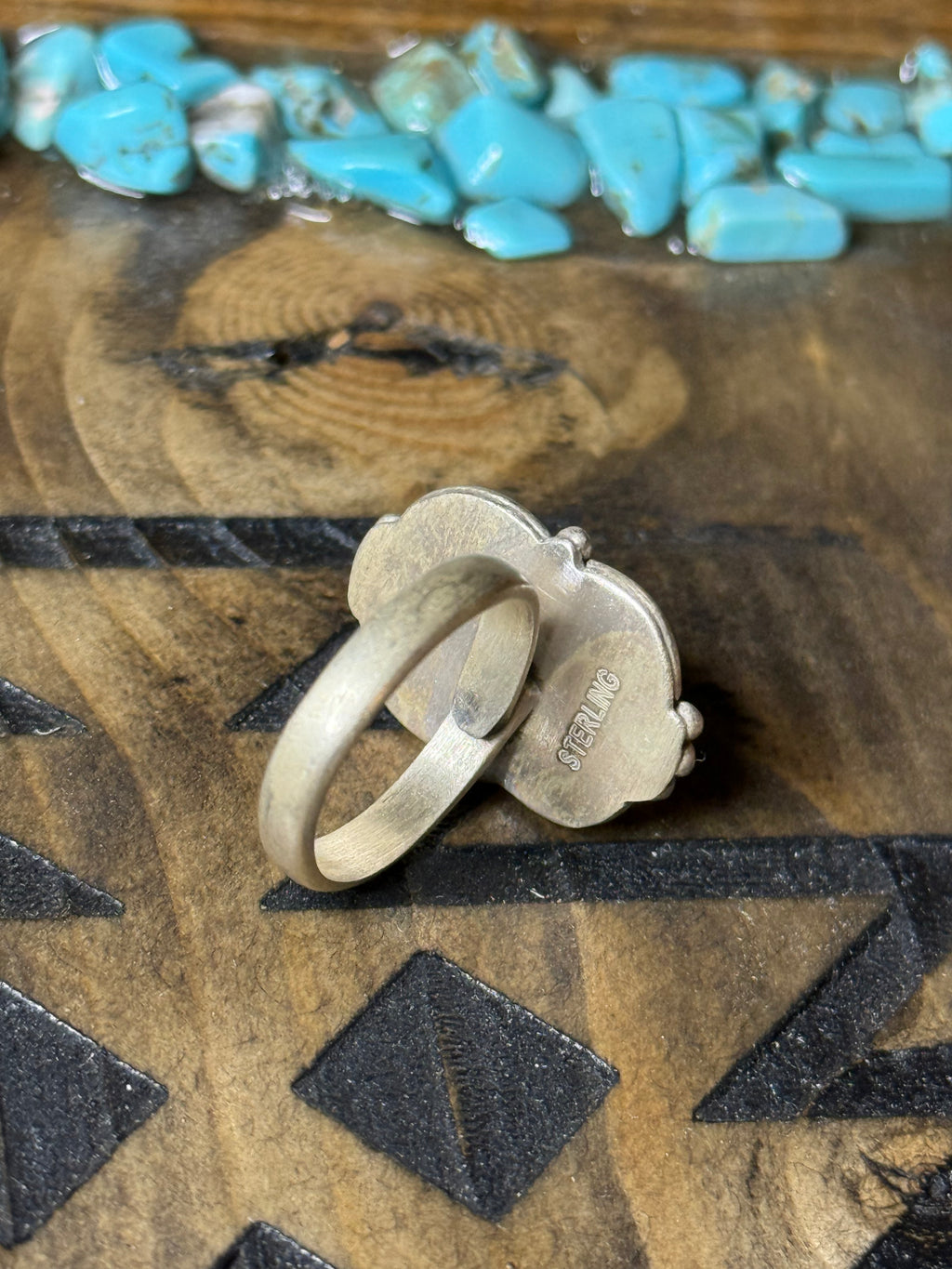 Number 8 turquoise adjustable ring