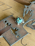 Number 8 turquoise adjustable heart ring