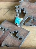 Turquoise spade adjustable ring