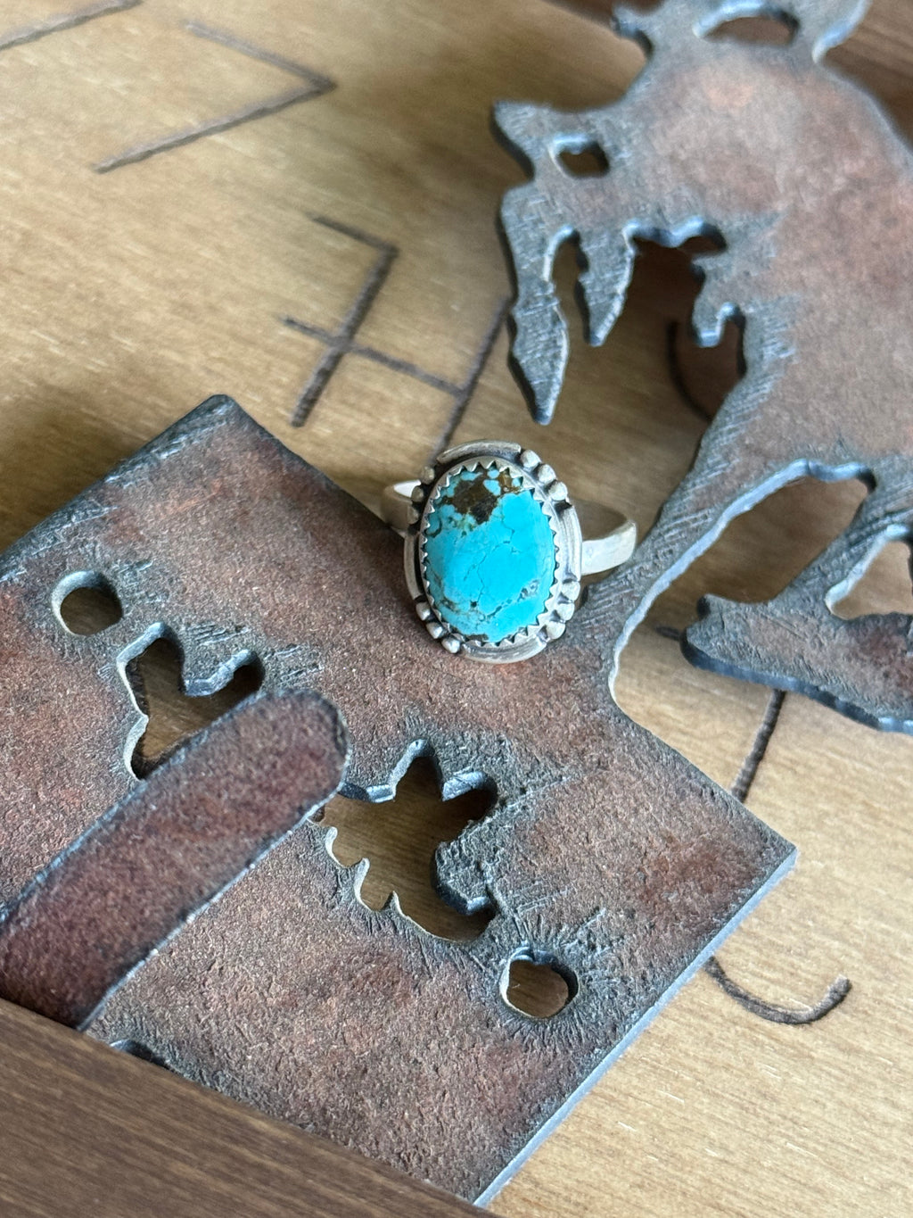 Number 8 turquoise adjustable ring