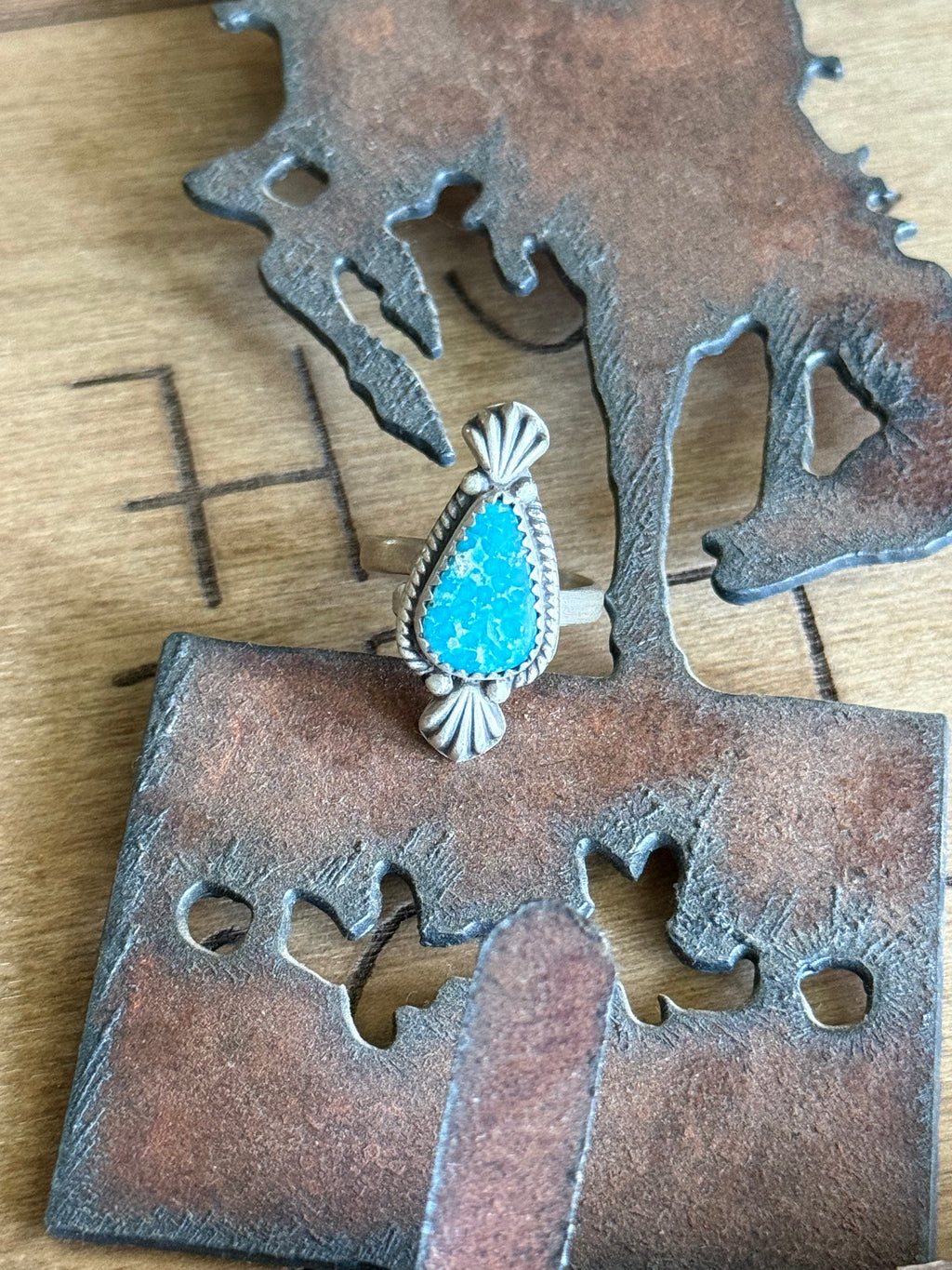 White water turquoise adjustable ring