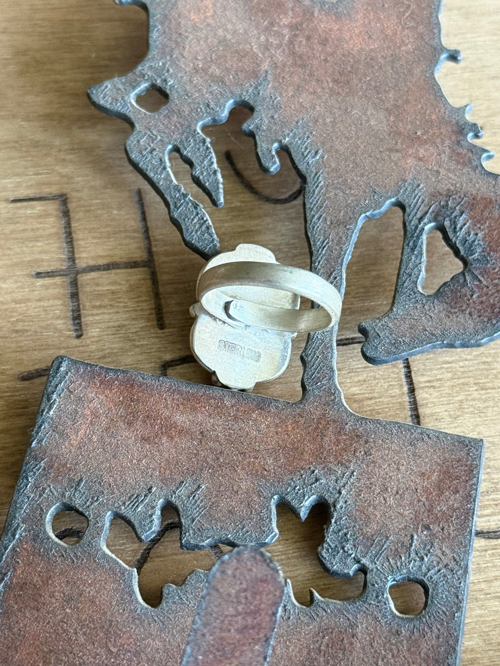 Number 8 turquoise adjustable ring