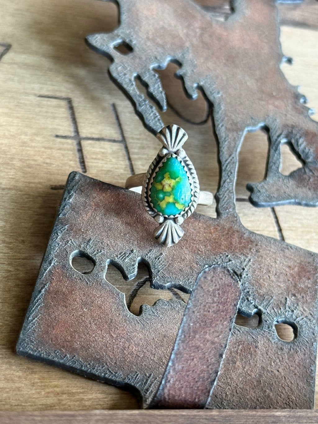 Sonoran gold turquoise adjustable ring