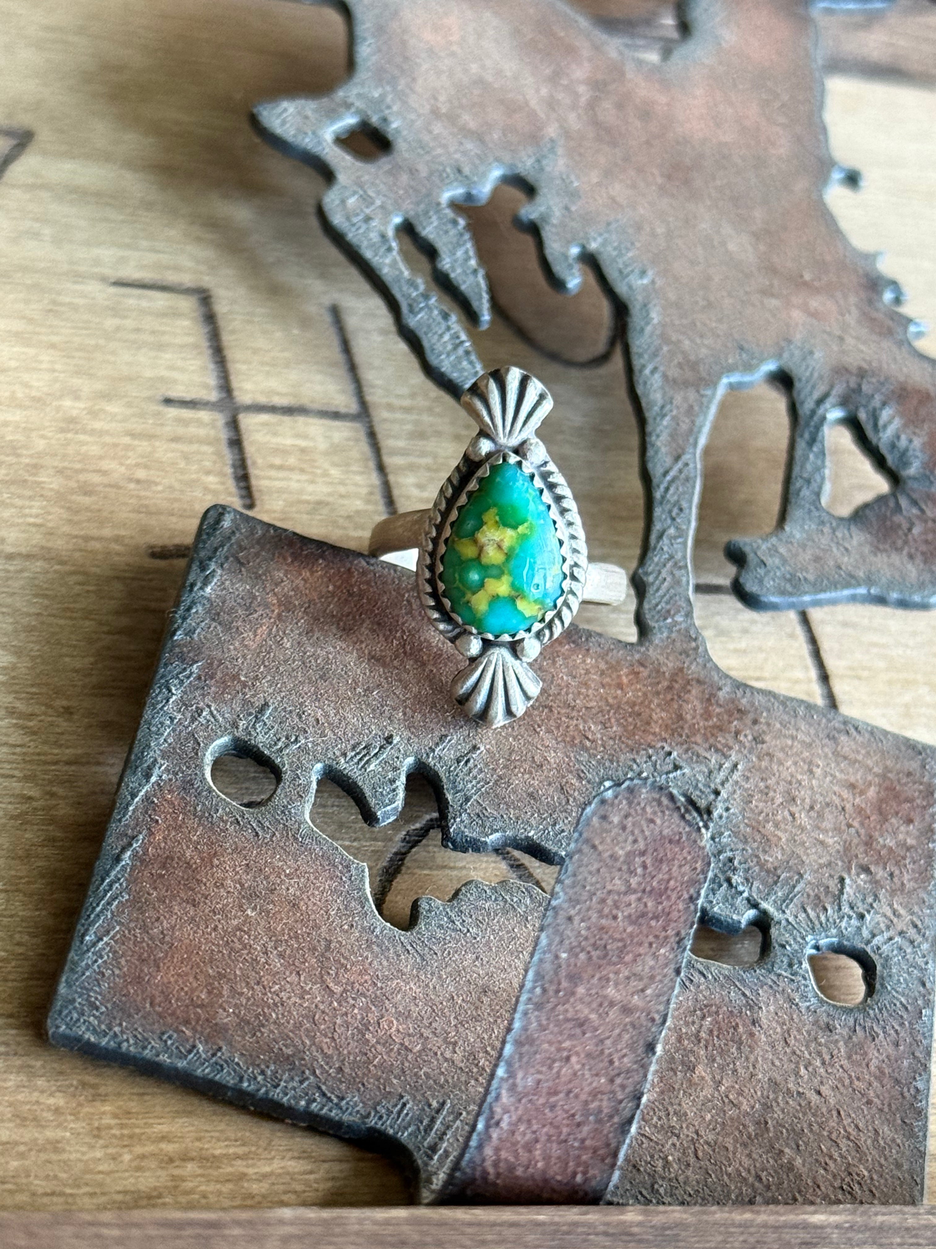 Sonoran gold turquoise adjustable ring