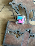 Cotton candy adjustable ring