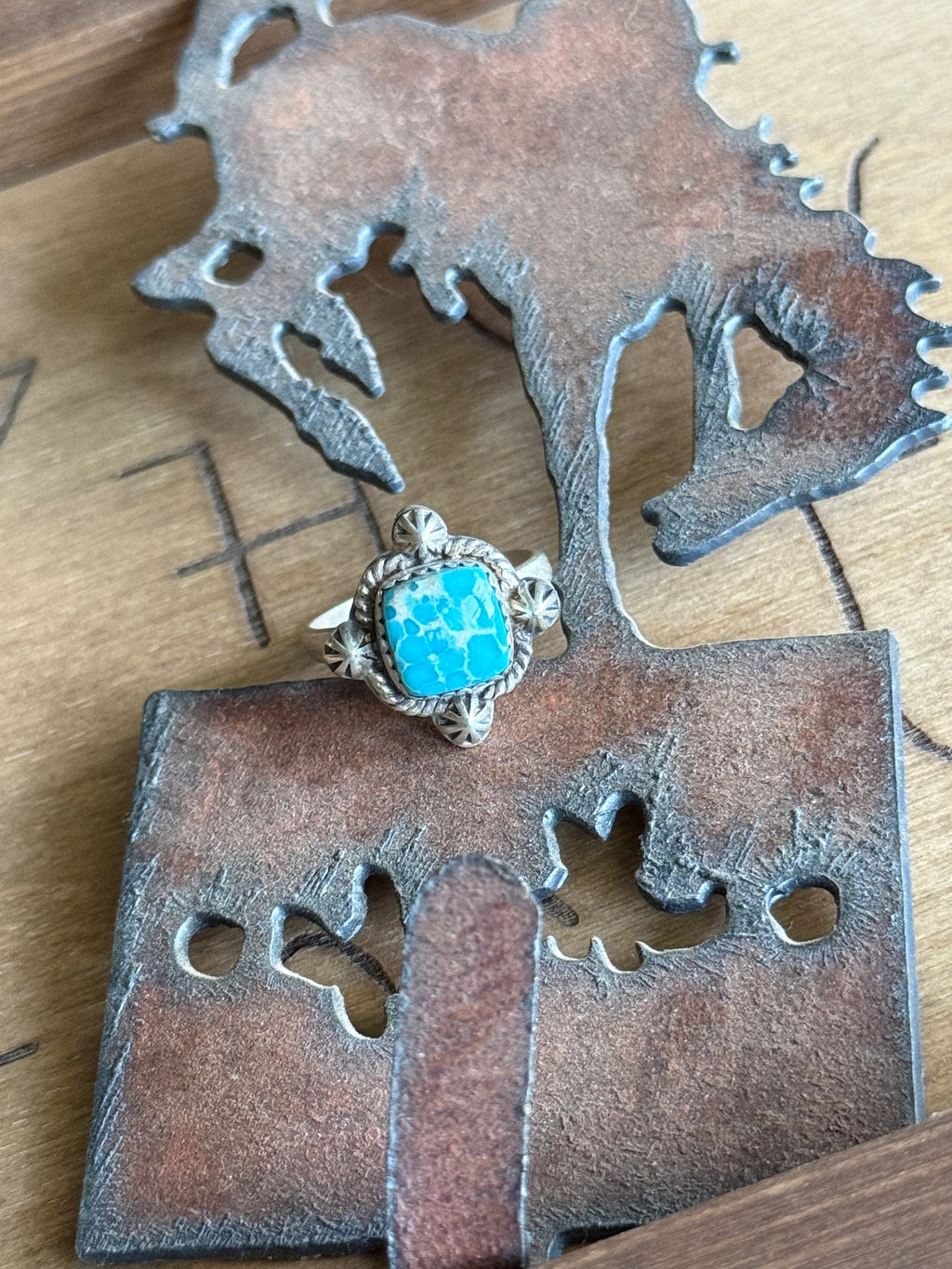 White water turquoise adjustable ring