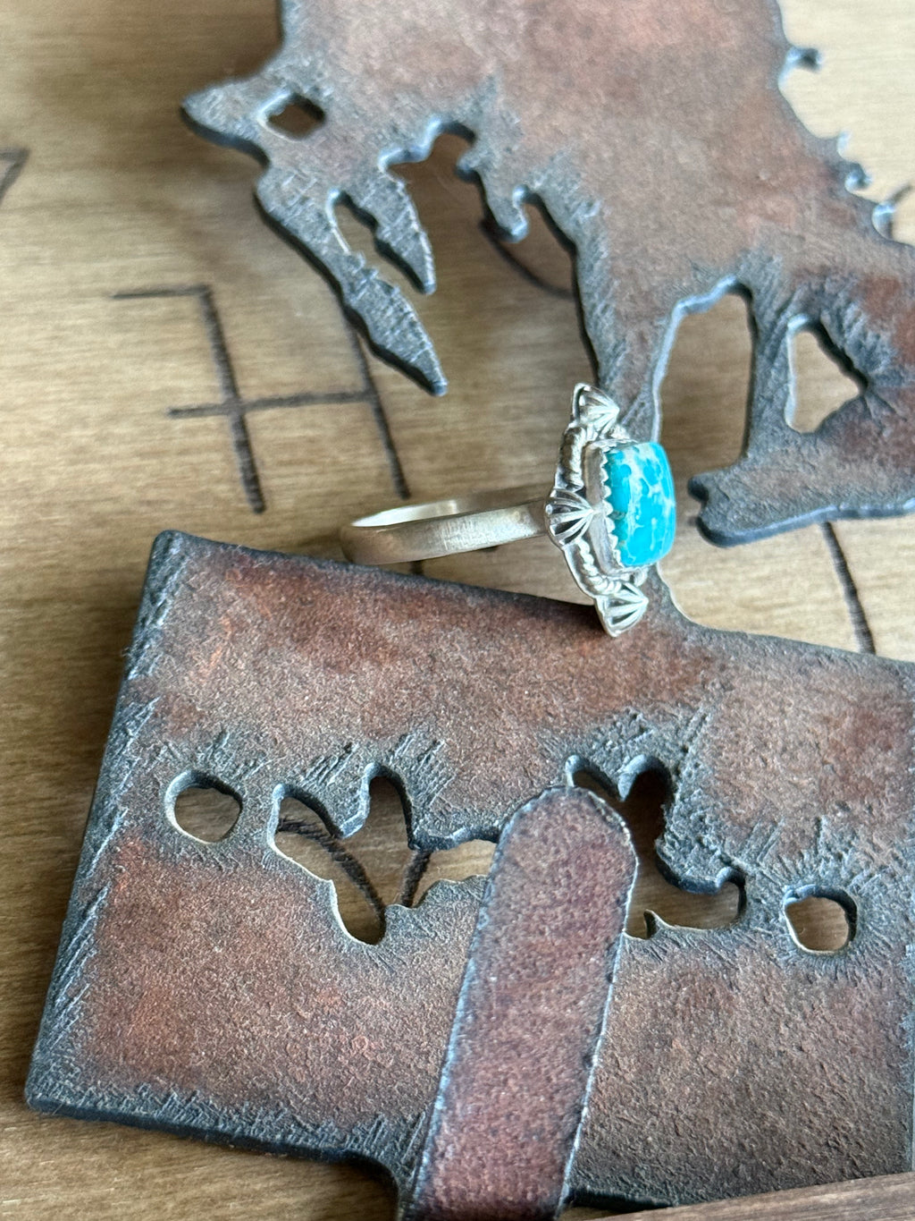 White water turquoise adjustable ring