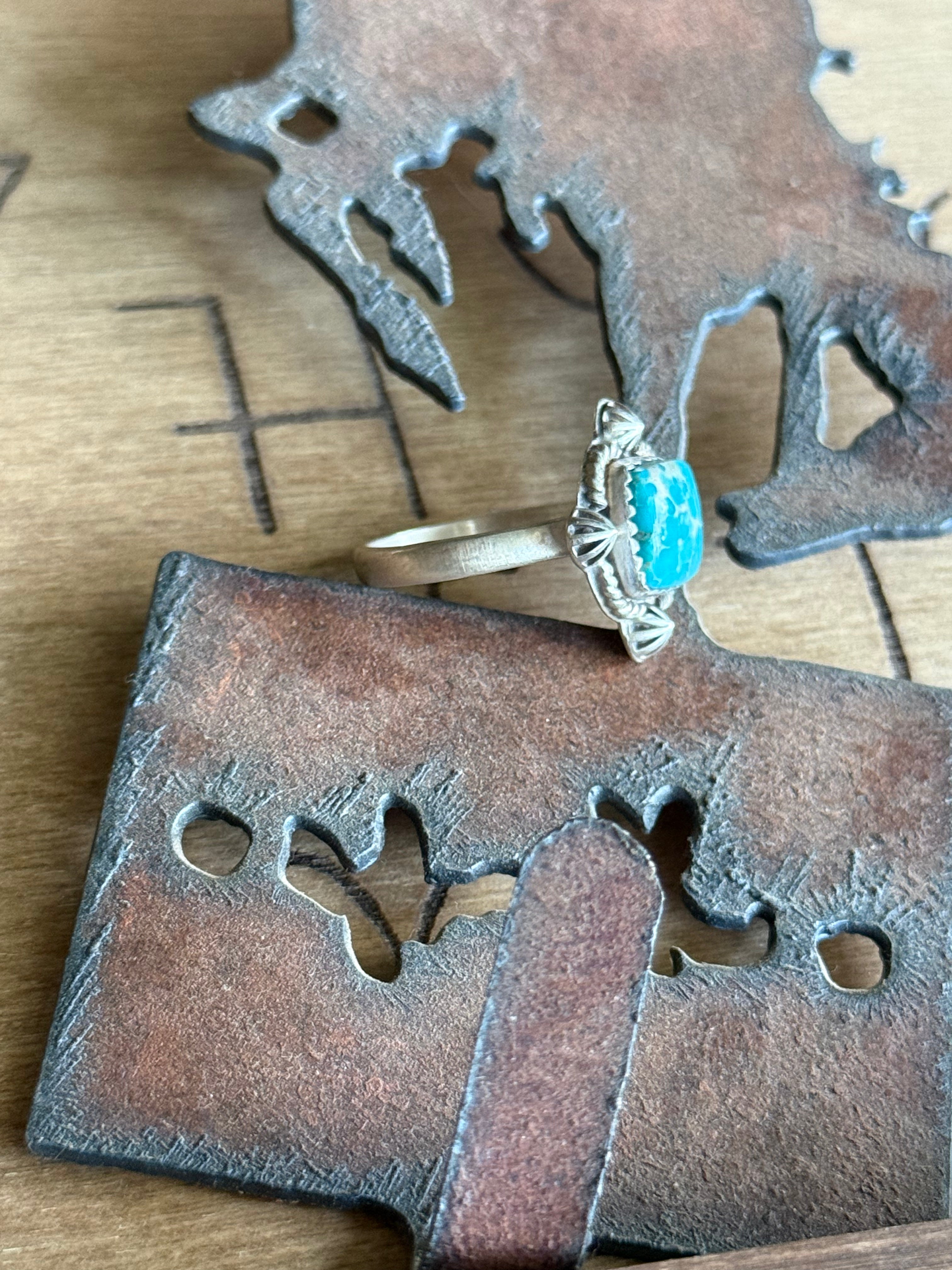 White water turquoise adjustable ring
