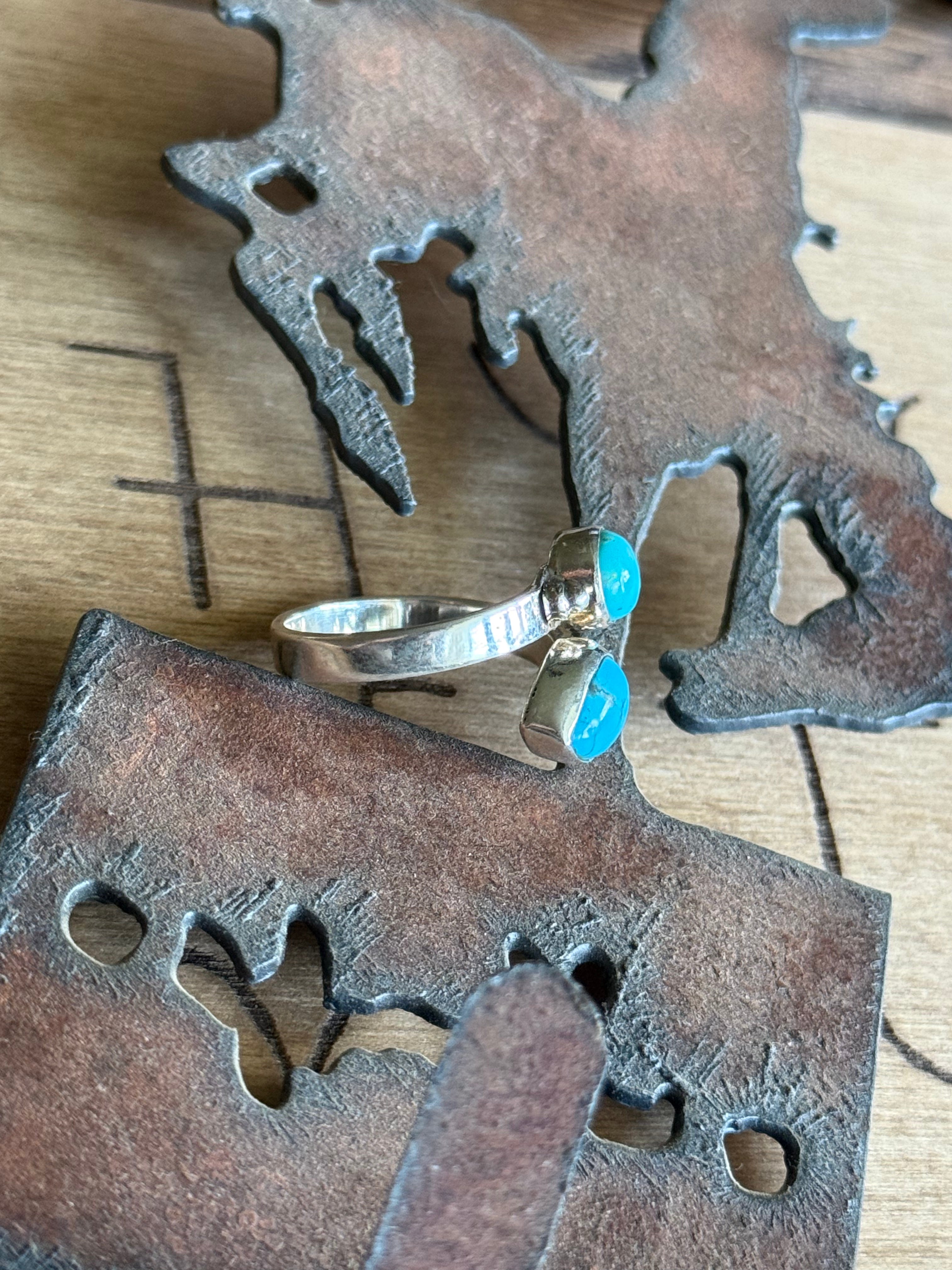 Turquoise bypass ring