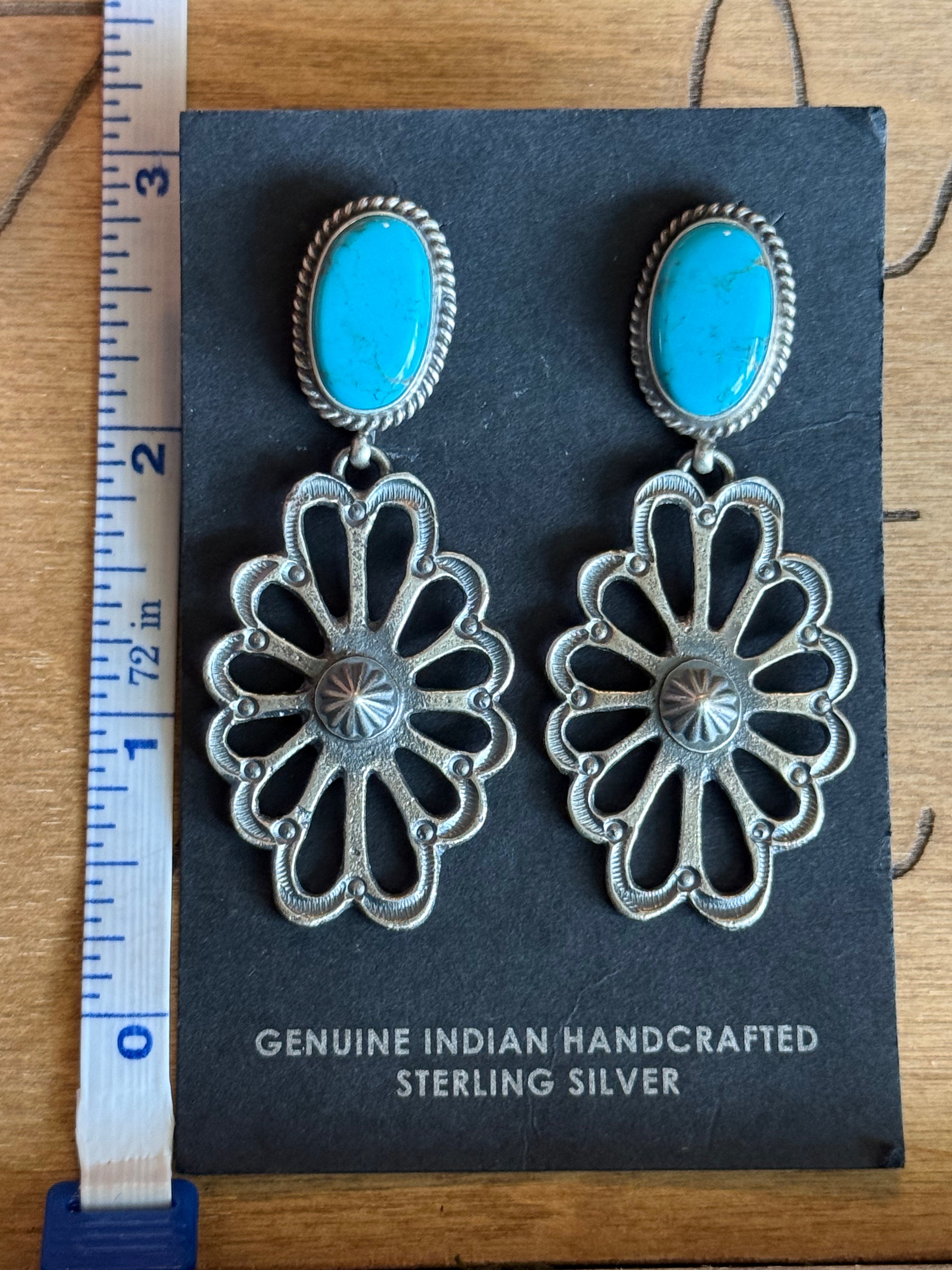 Navajo Kevin Billah turquoise earrings