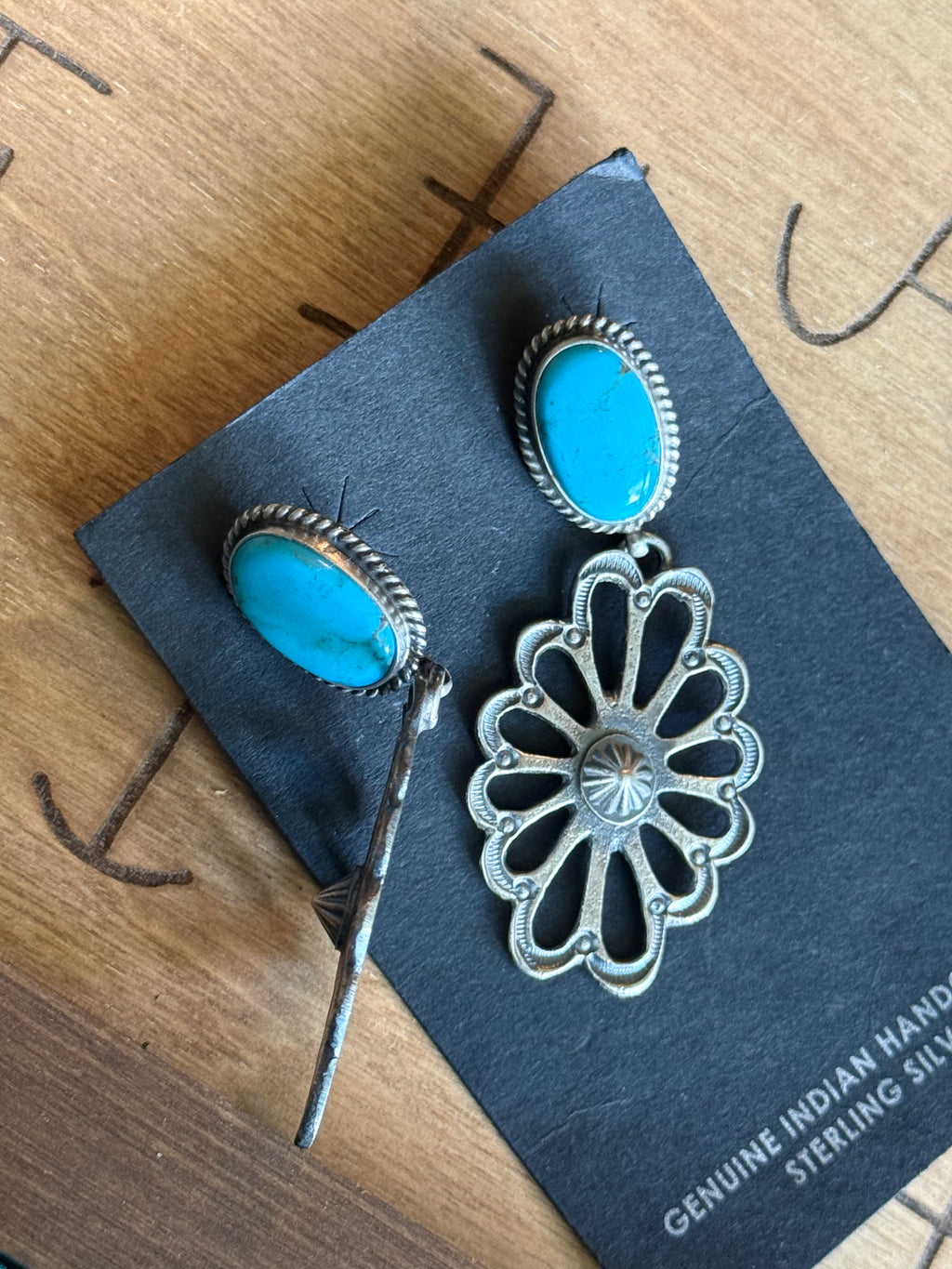 Navajo Kevin Billah turquoise earrings