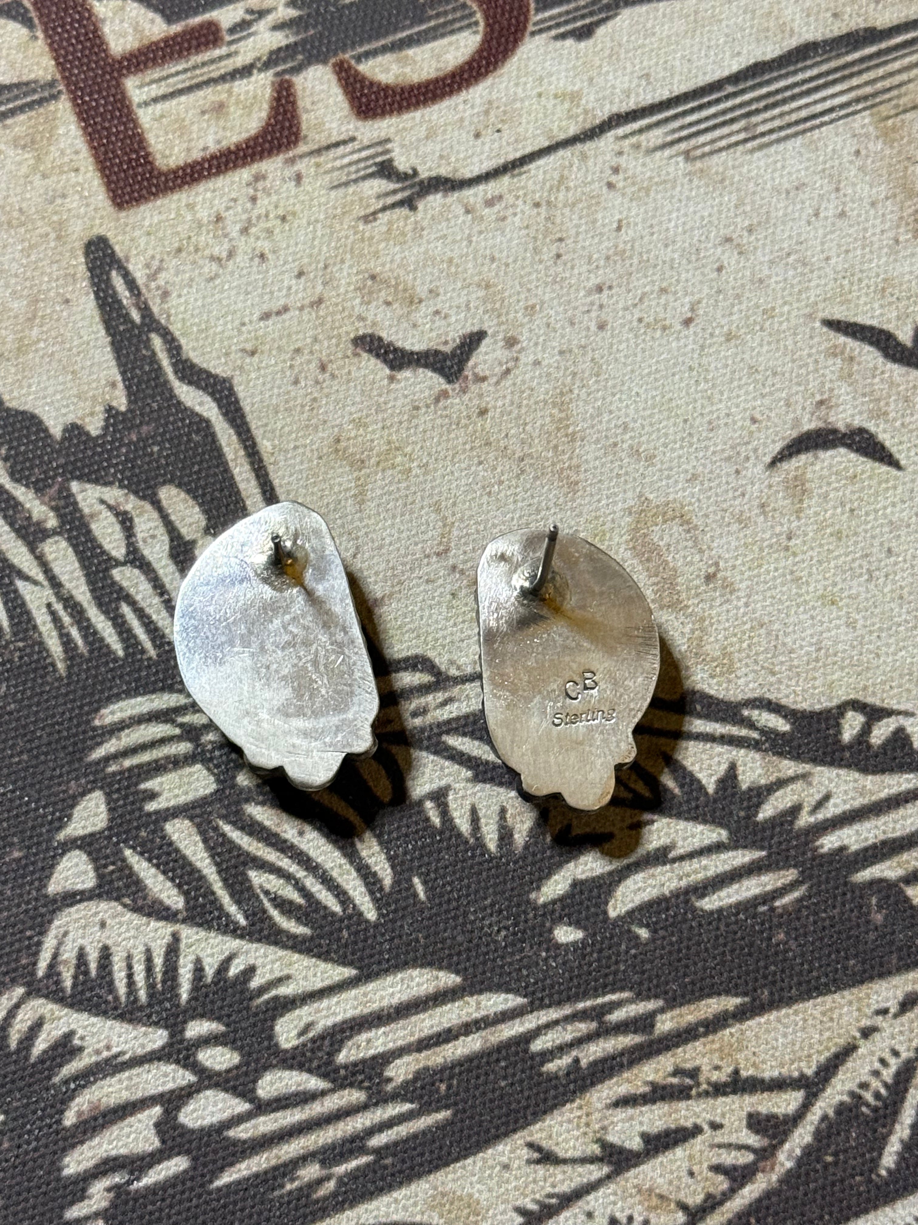 Navajo Chassity Belone spiny oyster stud earrings