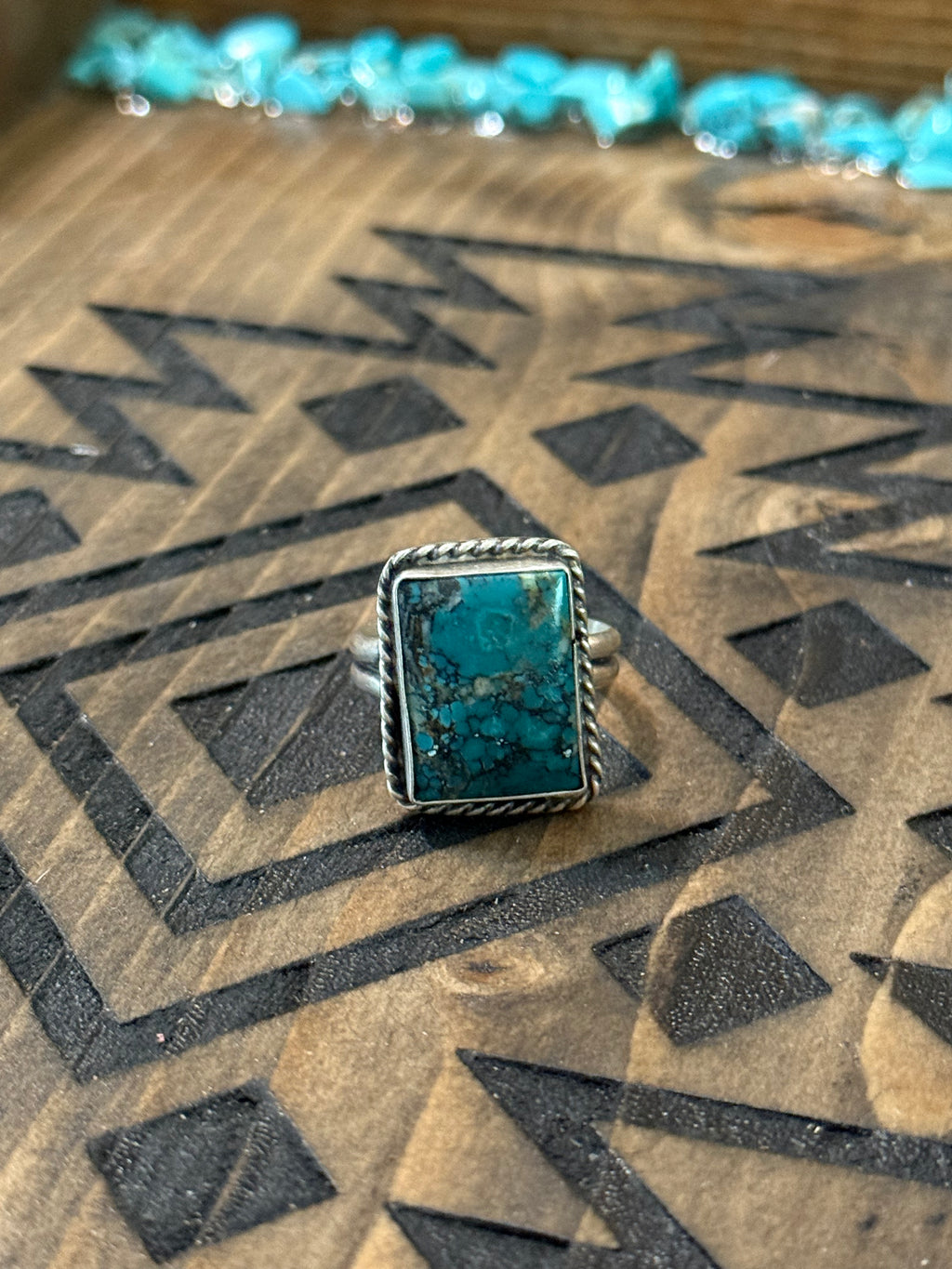 Navajo Sheila Tso turquoise adjustable ring