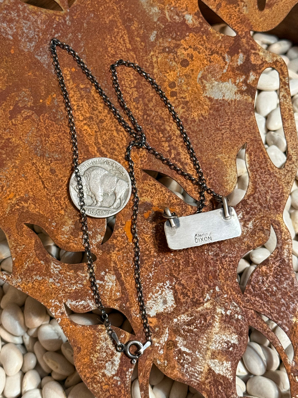 Navajo Johnny Dixon turquoise bar necklace