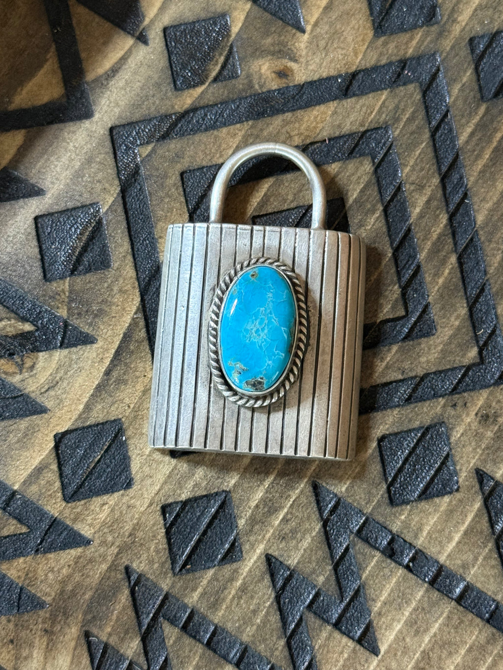 XL Charles Johnson turquoise locket Native made