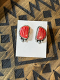 Navajo Chasity Belone spiny oyster stud earrings