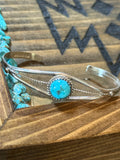 Native Esther White Navajo handmade turquoise cuff