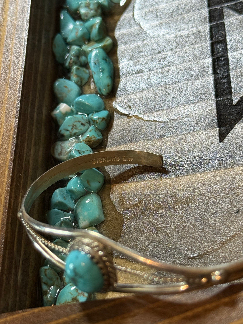 Native Esther White Navajo handmade turquoise cuff