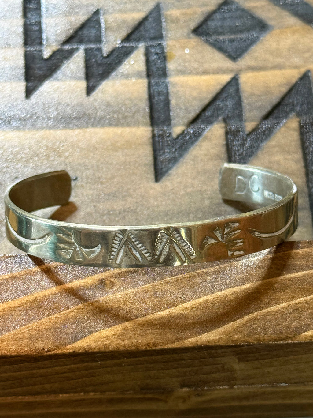 Stamped German silver cuff