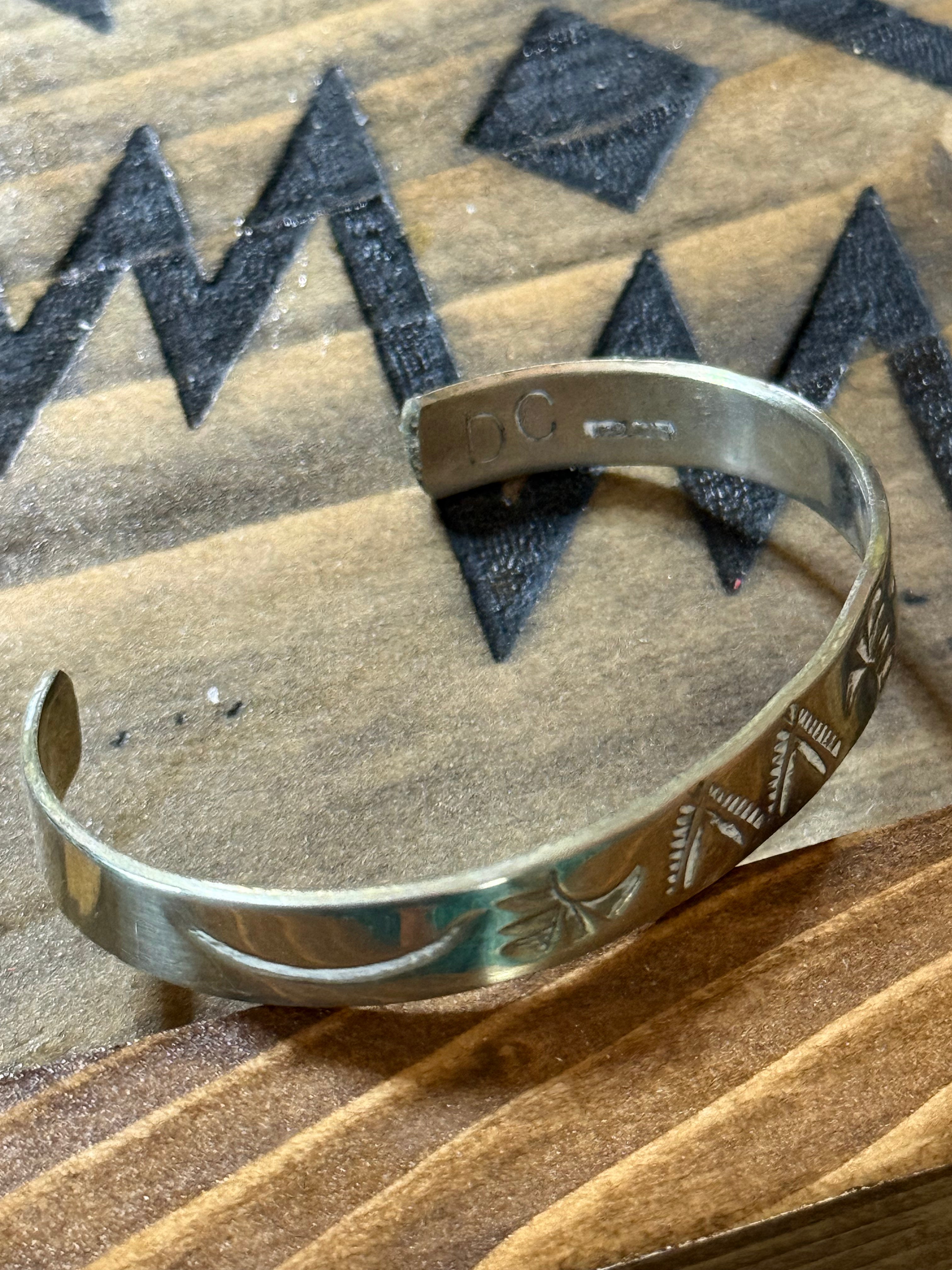 Stamped German silver cuff
