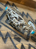 Bobby Platero Native handmade running horse turquoise cuff