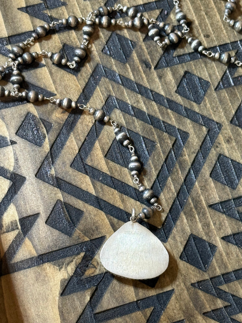 Palomino & Sterling silver pearl lariat