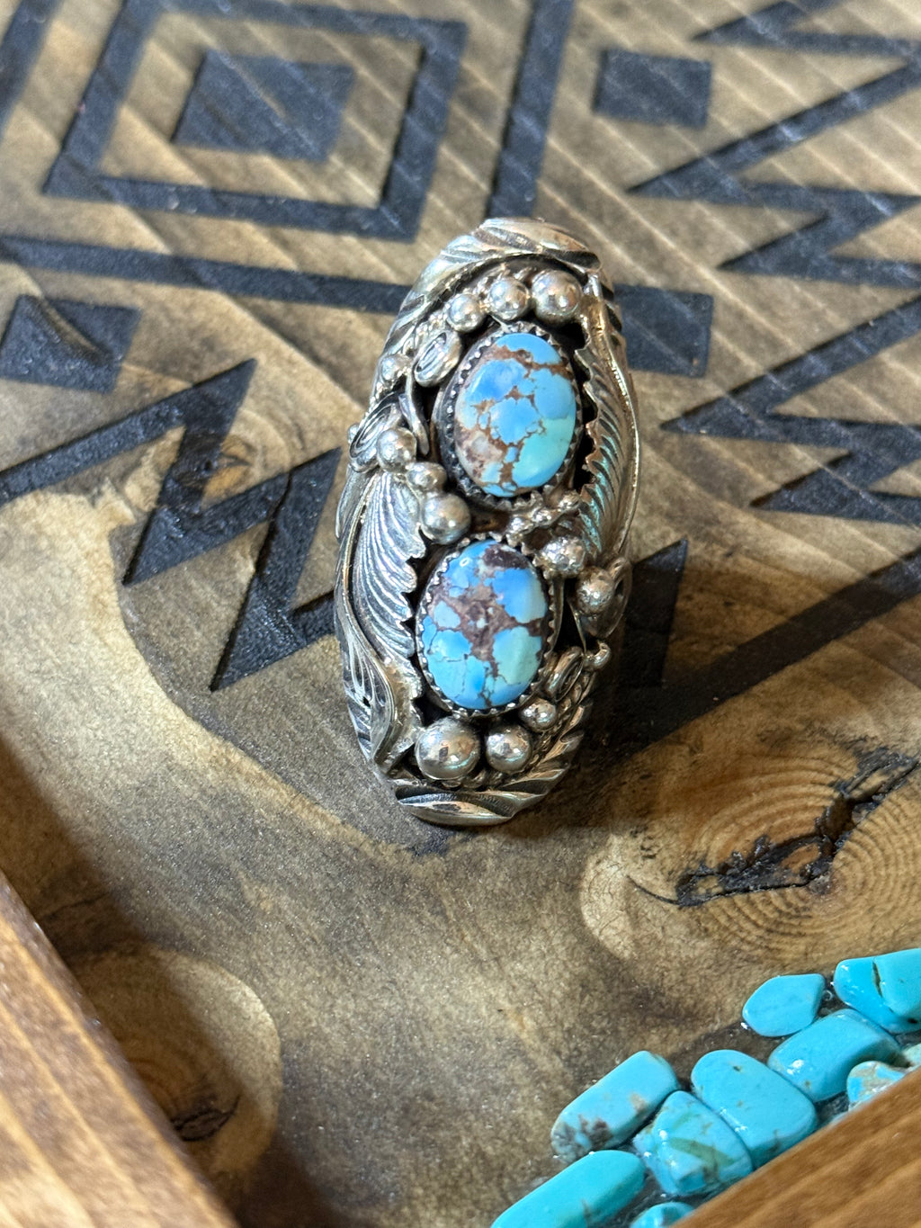 Native Mike Thomas Jr. golden hills turquoise size 7 ring