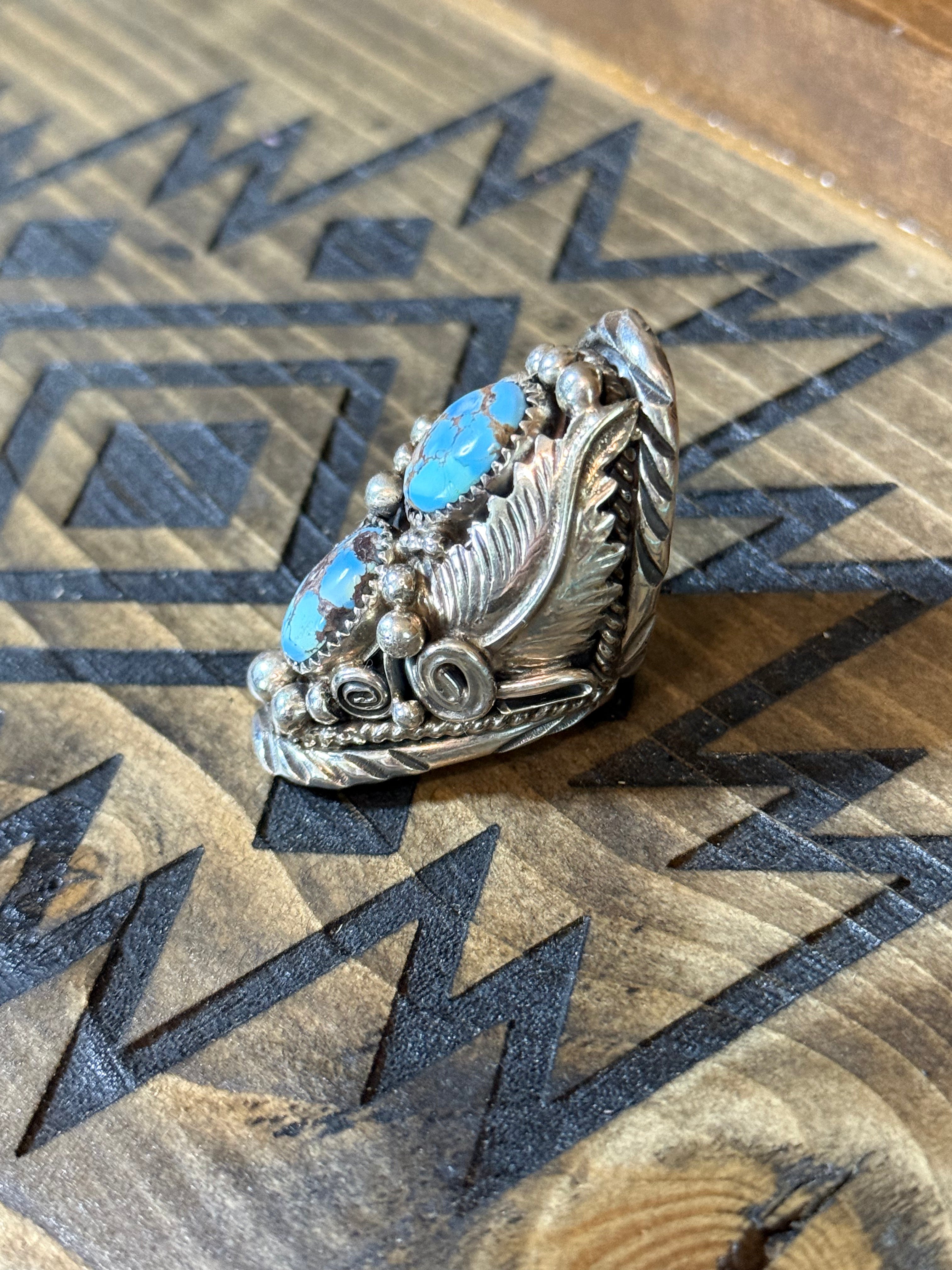 Native Mike Thomas Jr. golden hills turquoise size 7 ring