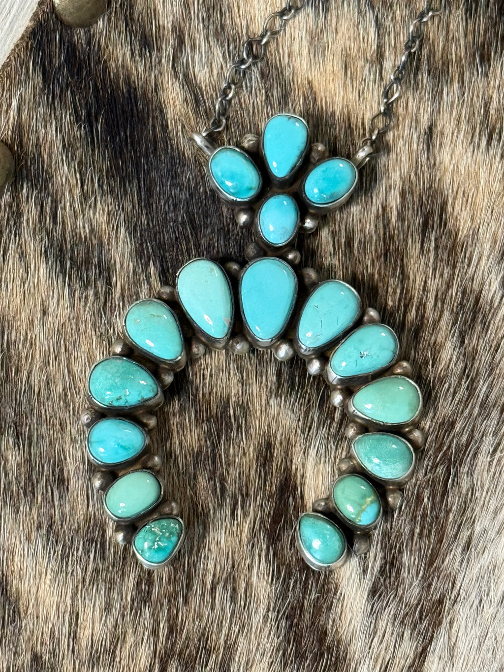 Native Lorenzo Juan Royston turquoise naja necklace