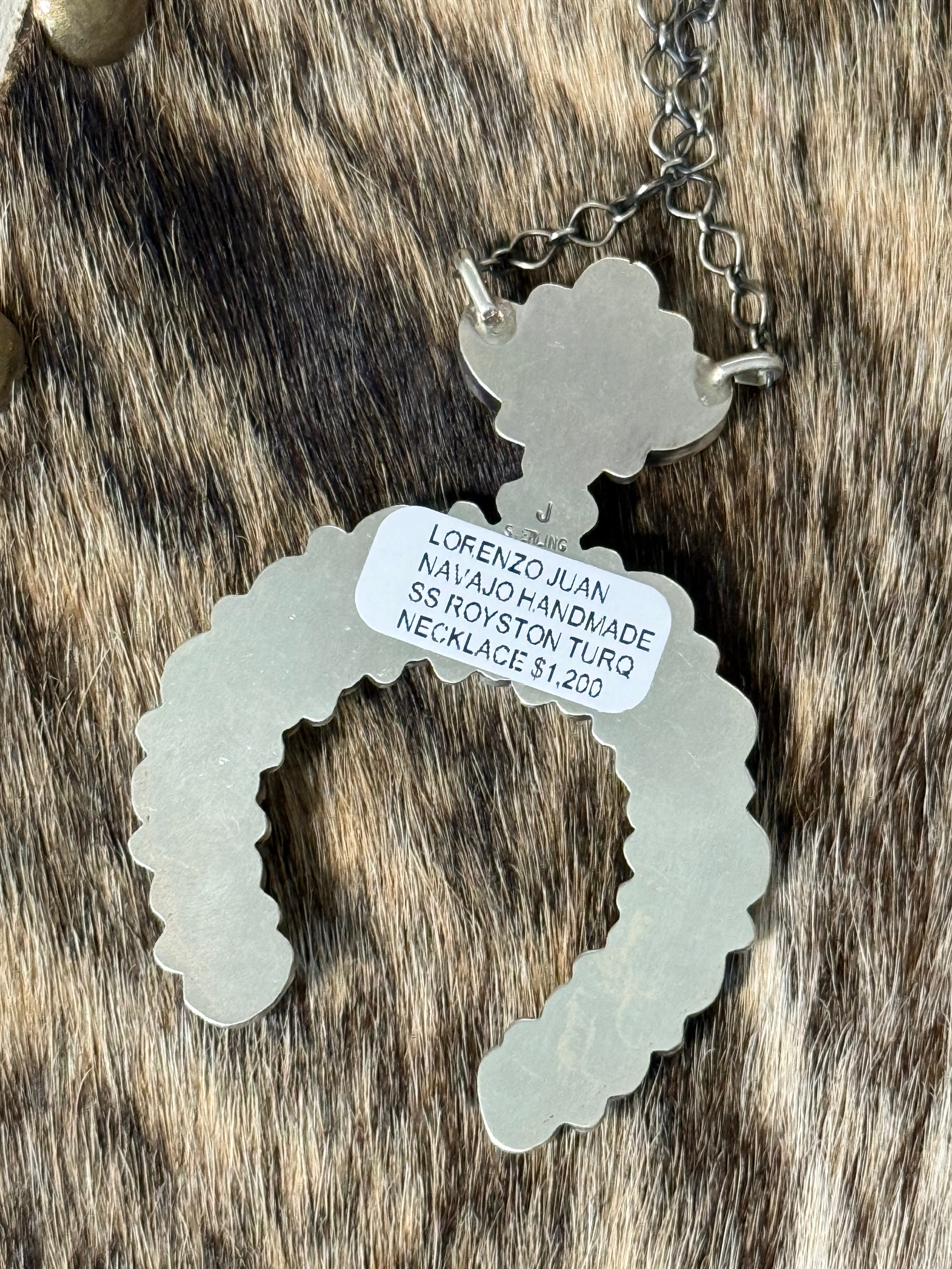 Native Lorenzo Juan Royston turquoise naja necklace