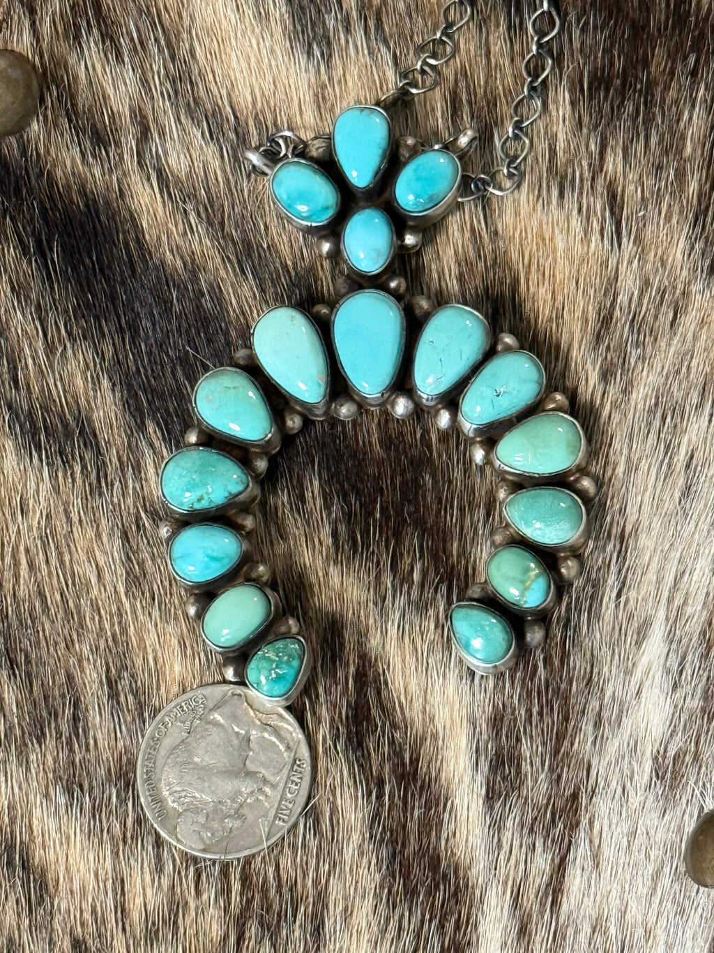 Native Lorenzo Juan Royston turquoise naja necklace
