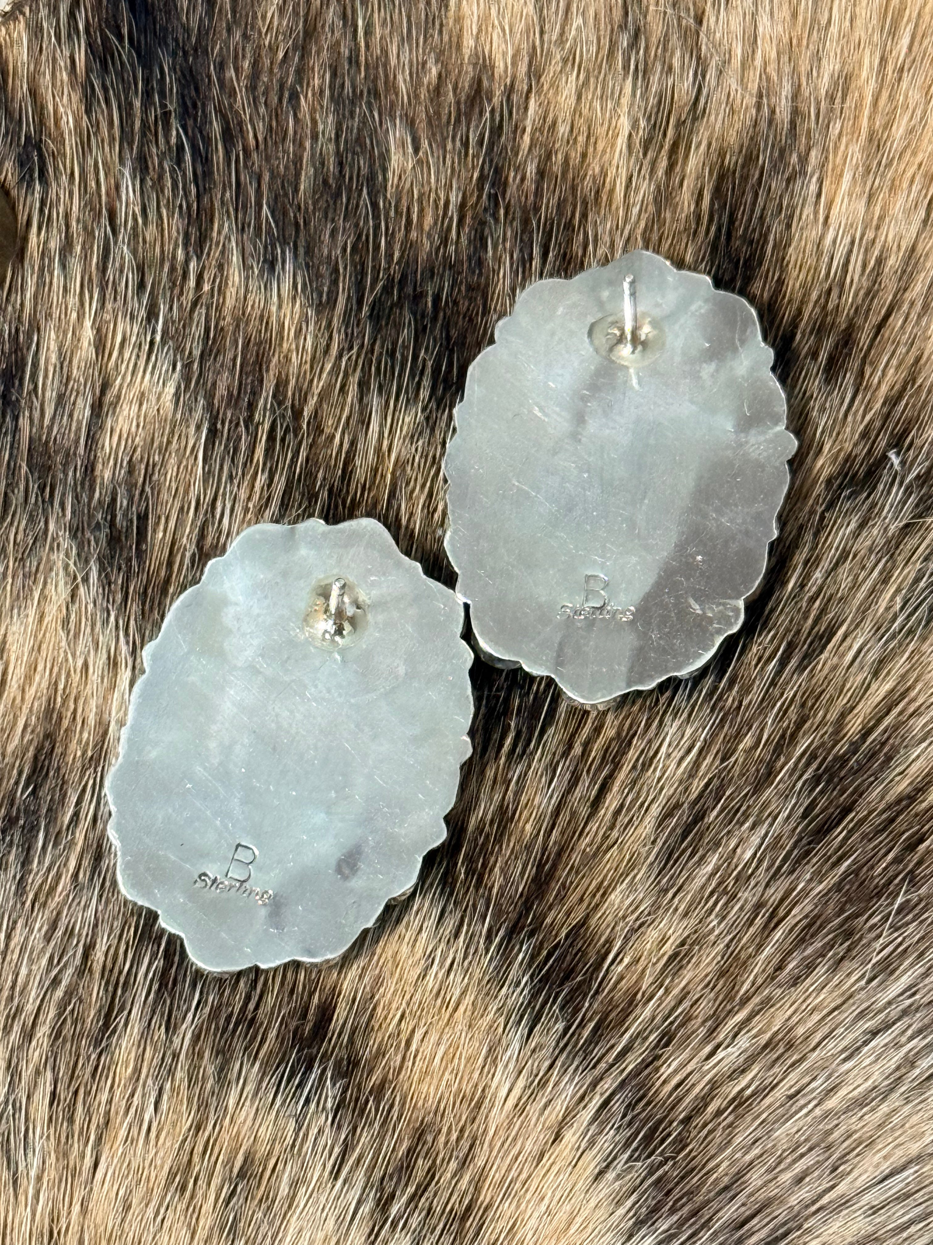 Turquoise cluster earrings