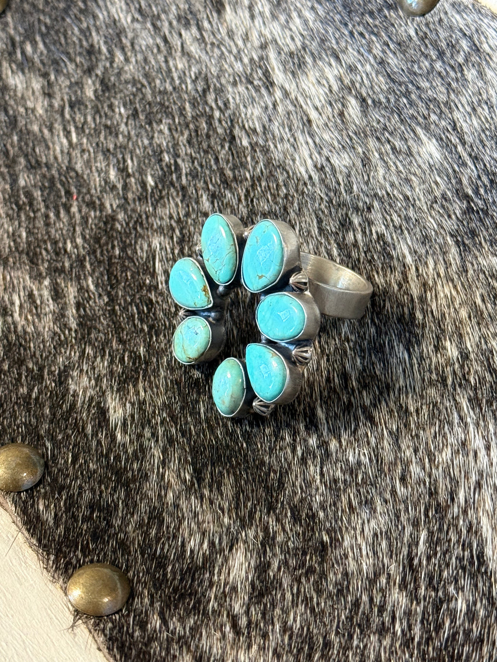 Large turquoise naja ring