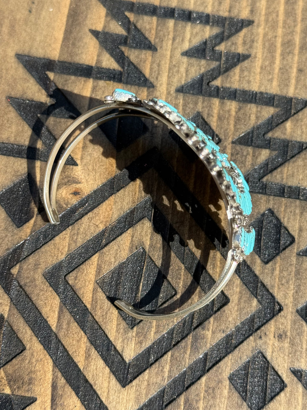Native Nathaniel Nez turquoise needlepoint cuff