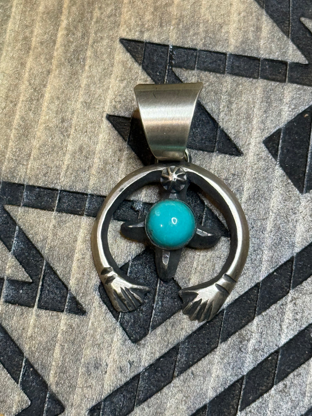 Chimney Butte turquoise naja pendant
