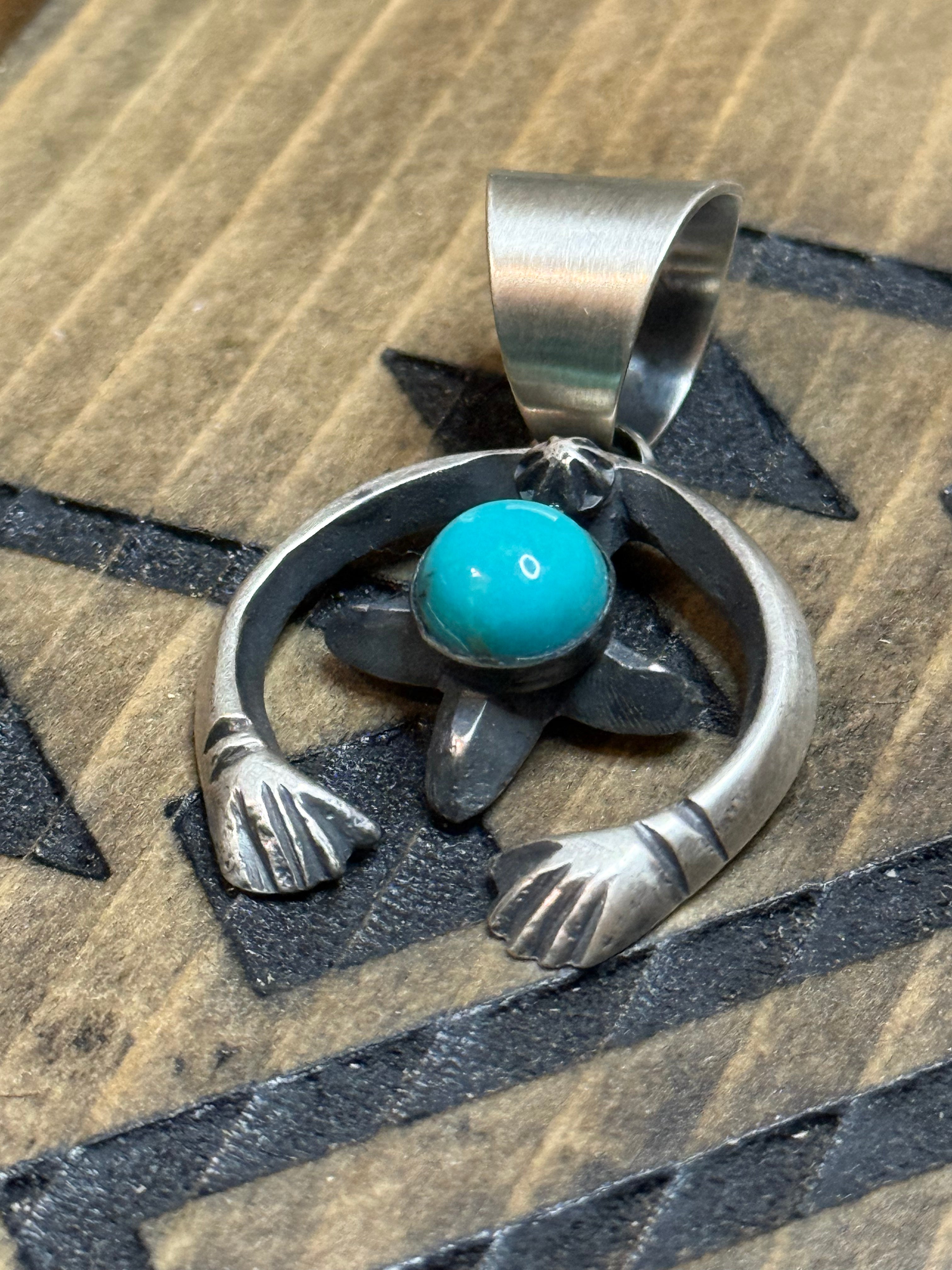 Chimney Butte turquoise naja pendant