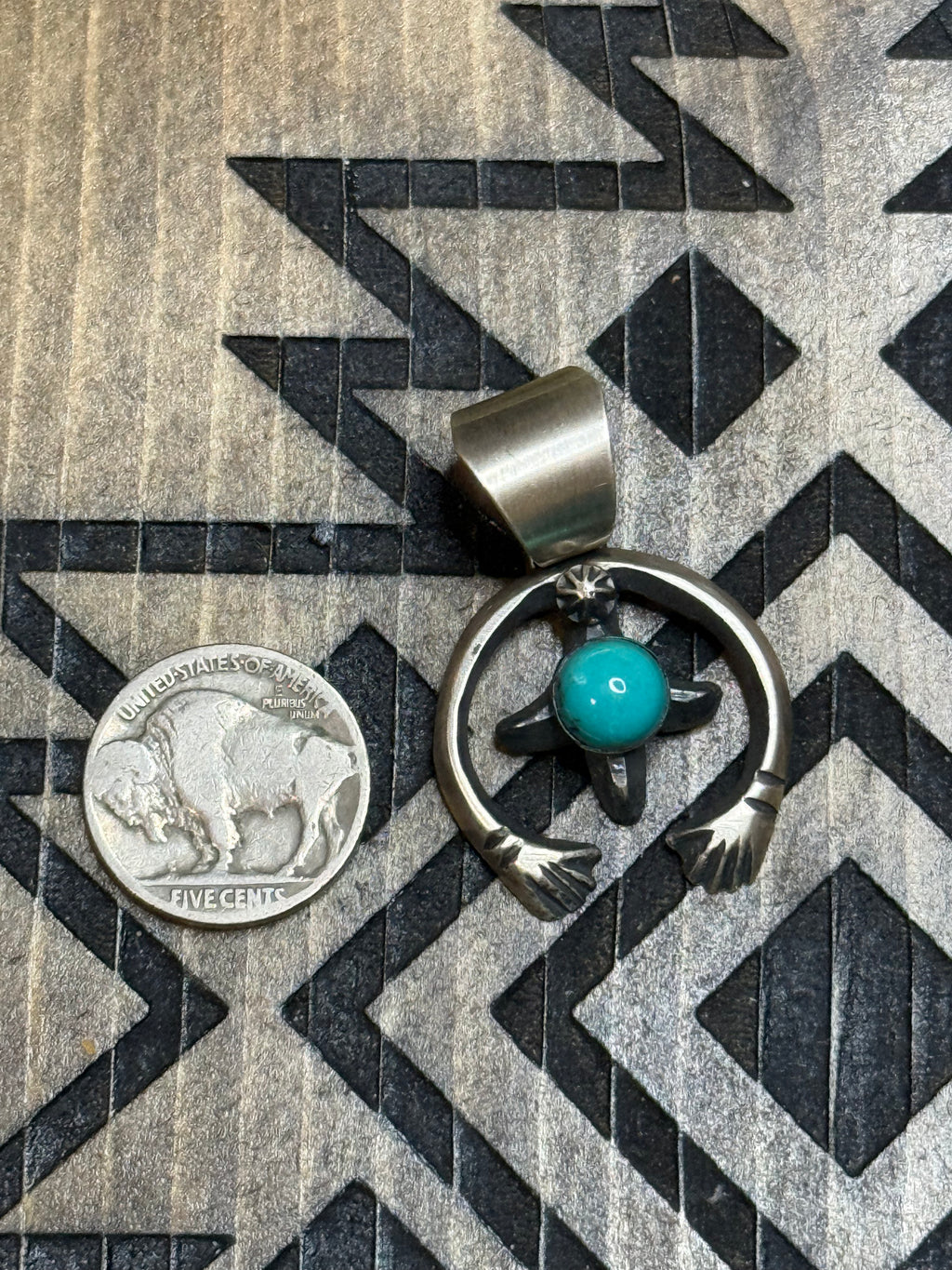 Chimney Butte turquoise naja pendant