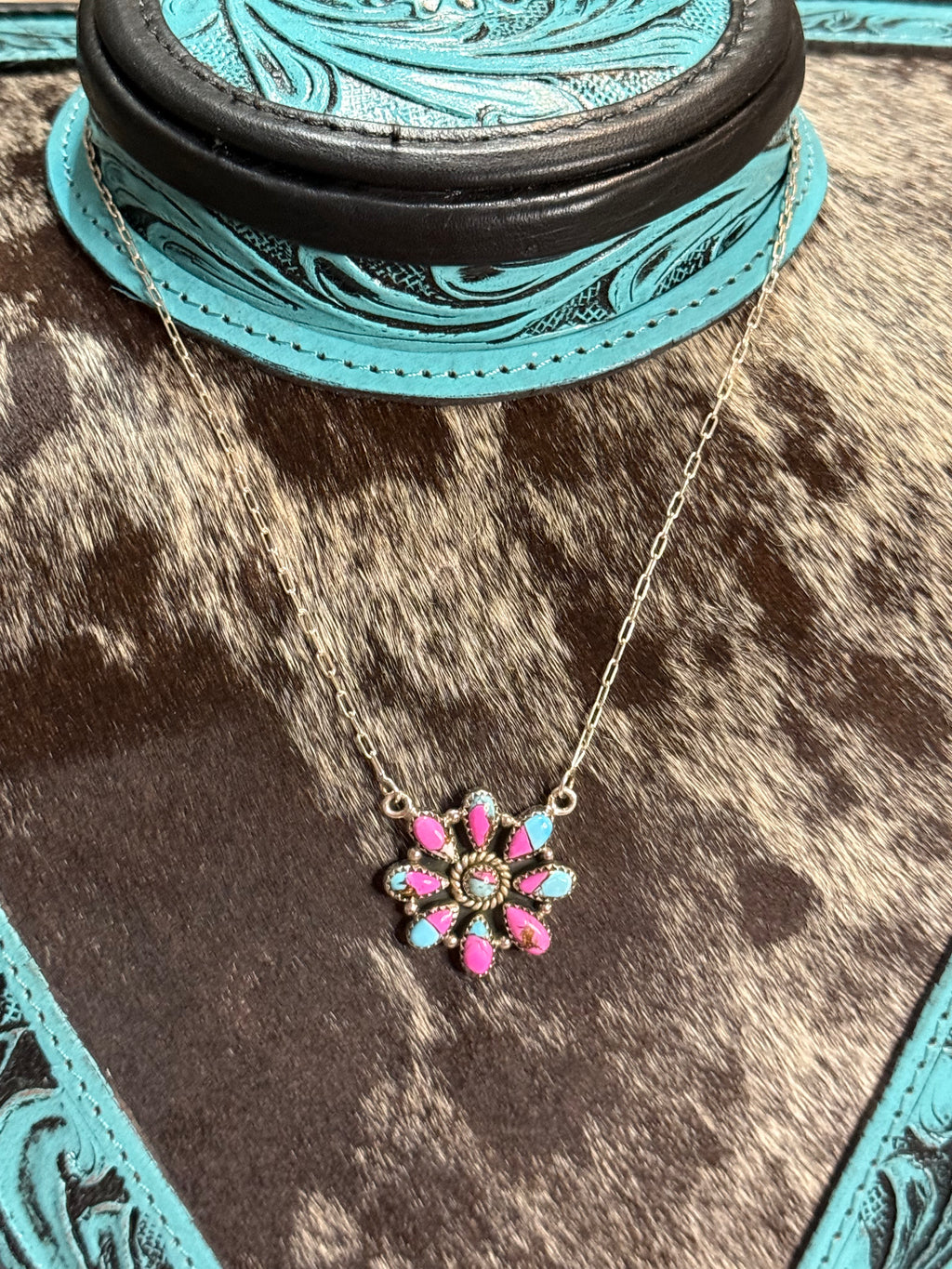 Cotton candy paperclip necklace