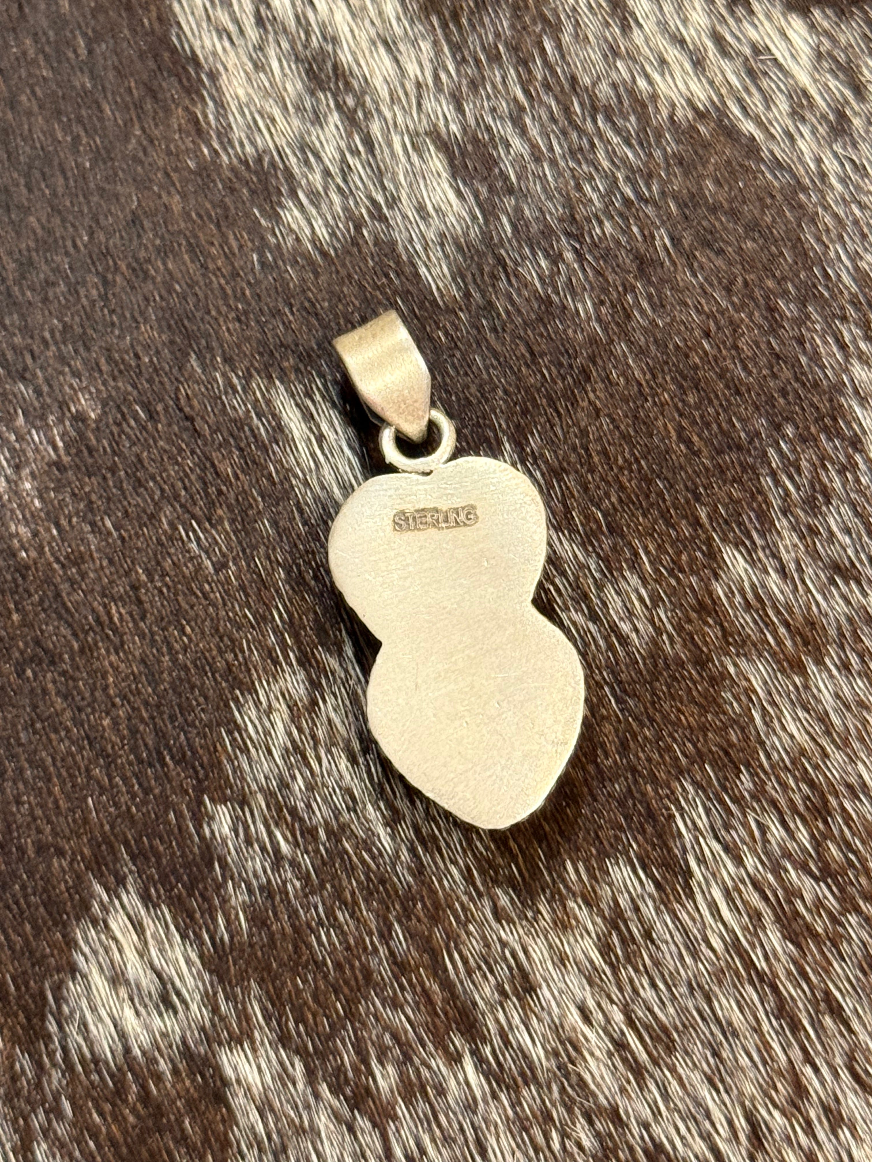 White water turquoise two heart pendant