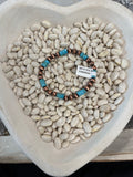 Sonoran turquoise and copper stretch bracelet