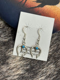 Native made dainty turquoise naja dangles